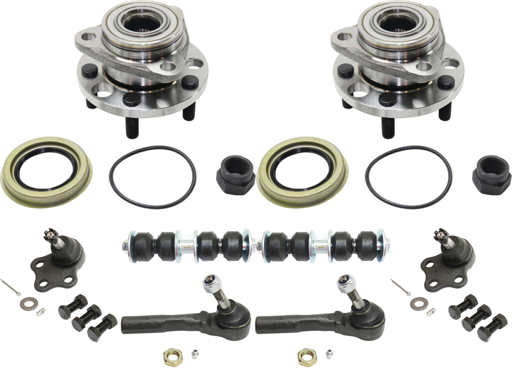 AM CAVALIER SUNFIRE 97-05 FRONT SUSPENSION KIT RH AND LH 8 pc kit with Ball Joint Sway Bar Link Tie Rod End and Wheel Hub SKU KIT 071818-35 OEM 104258-282022-2601490-5051102