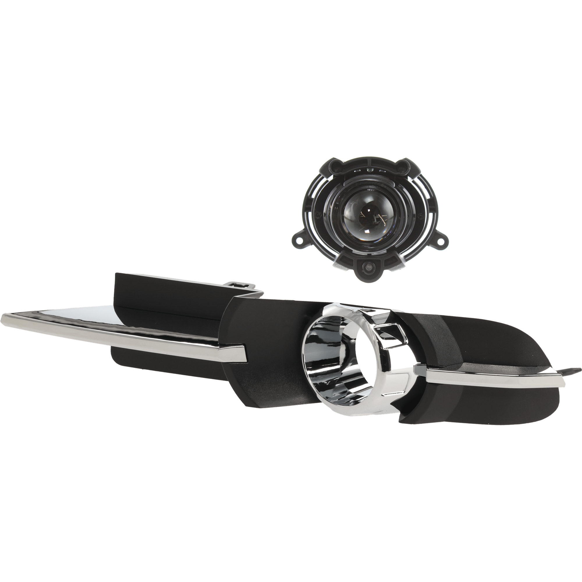 AM MALIBU 08-12 FRONT FOG LIGHT TRIM LH 2 pc kit Black w Chrome Trim with Fog Light SKU KIT 07182024-42 Partslink GM1038115 GM2590106 OEM 25905341-95419301