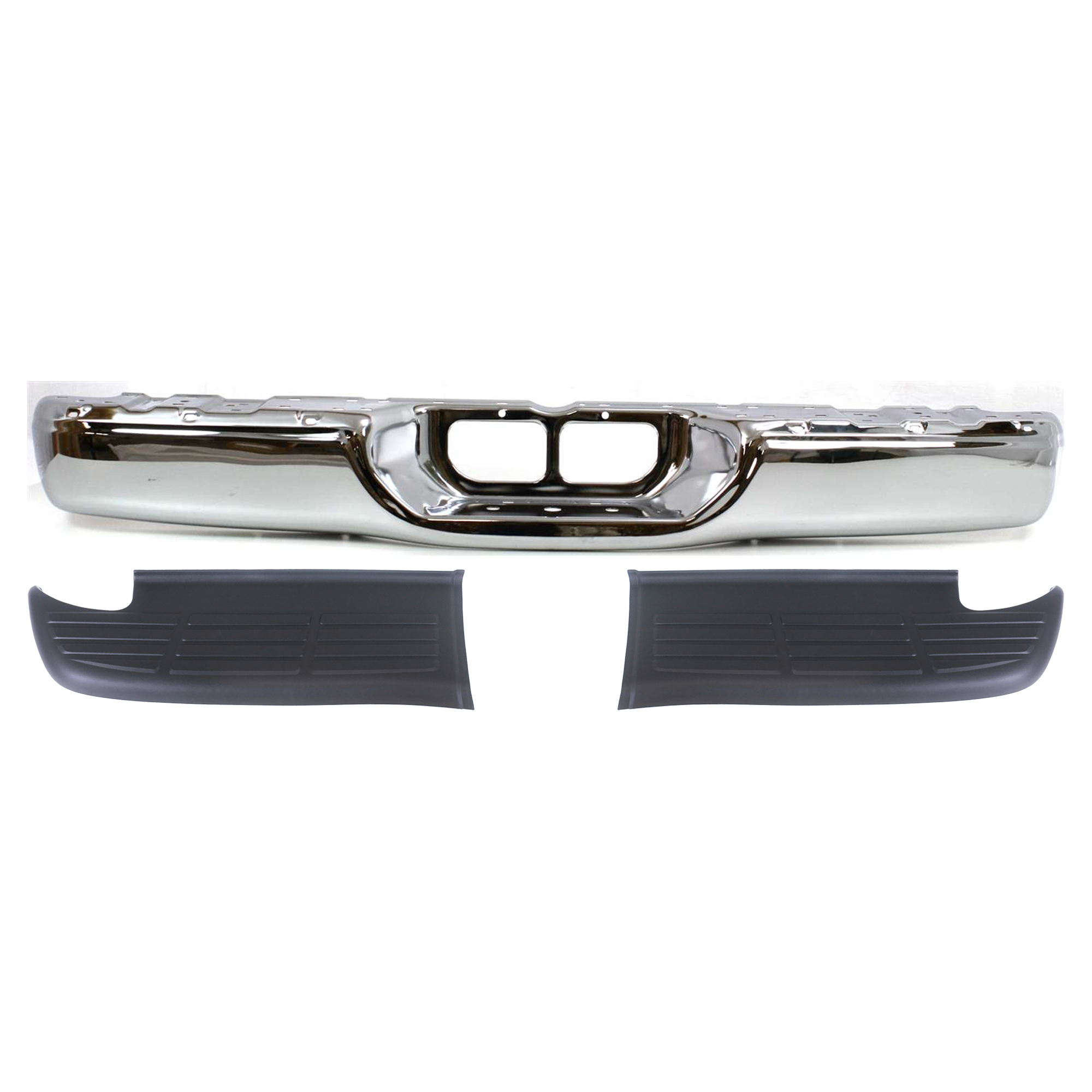 AM TUNDRA 00-06 STEP BUMPER 3 pc kit Chrome Fleetside with Bumper Step Pad SKU KIT 07182024-53 Partslink TO1102229 TO1196101 TO1197101 OEM 521510C021-521640C010-521630C0