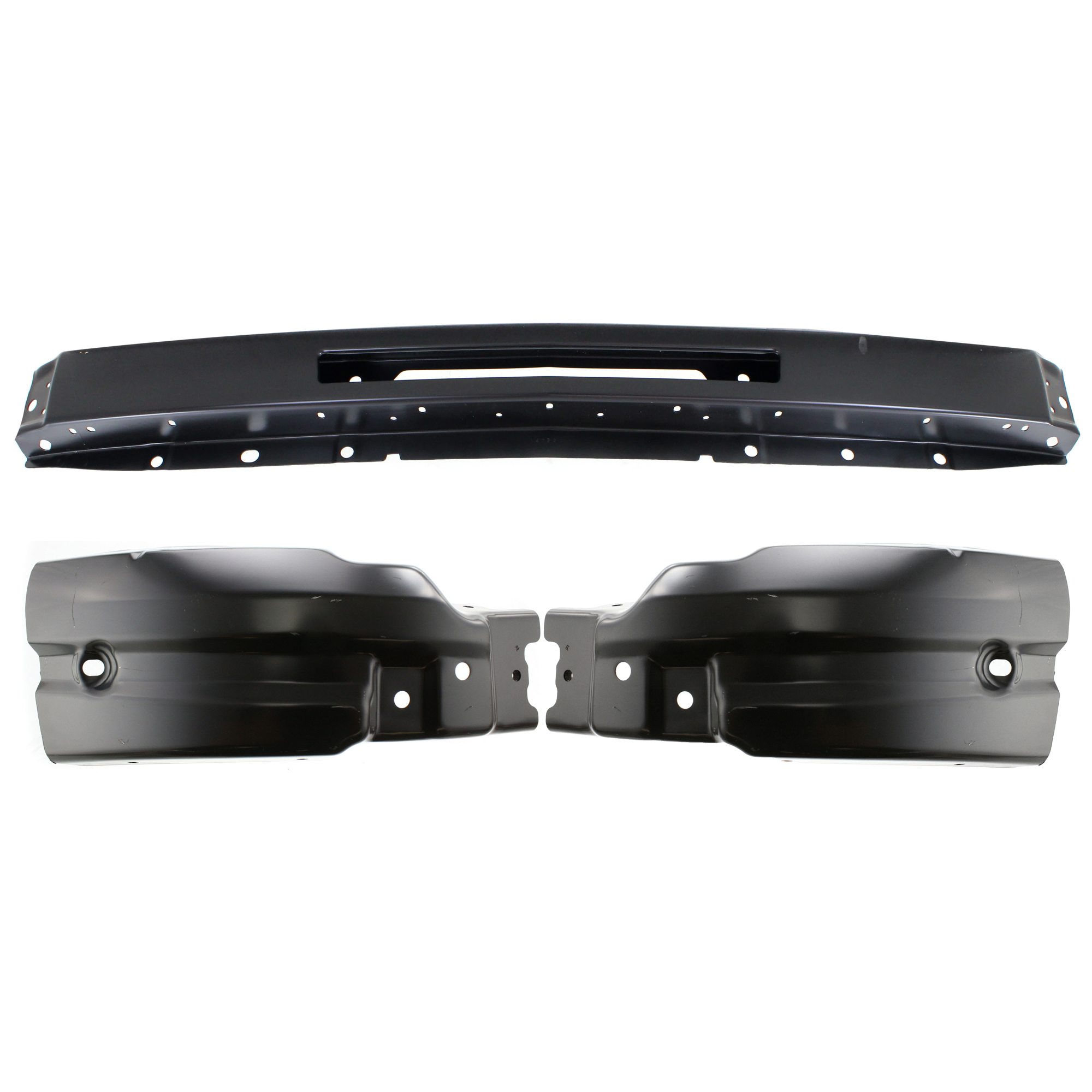 AM SILVERADO 1500-09-13 SILVERADO 2500 HD 07-10 FRONT BUMPER 3 pc kit Primed with Bumper End SKU KIT 07182024-56 Partslink GM1002836 GM1005148 GM1004148 OEM 15941837-15941850-22737639-227