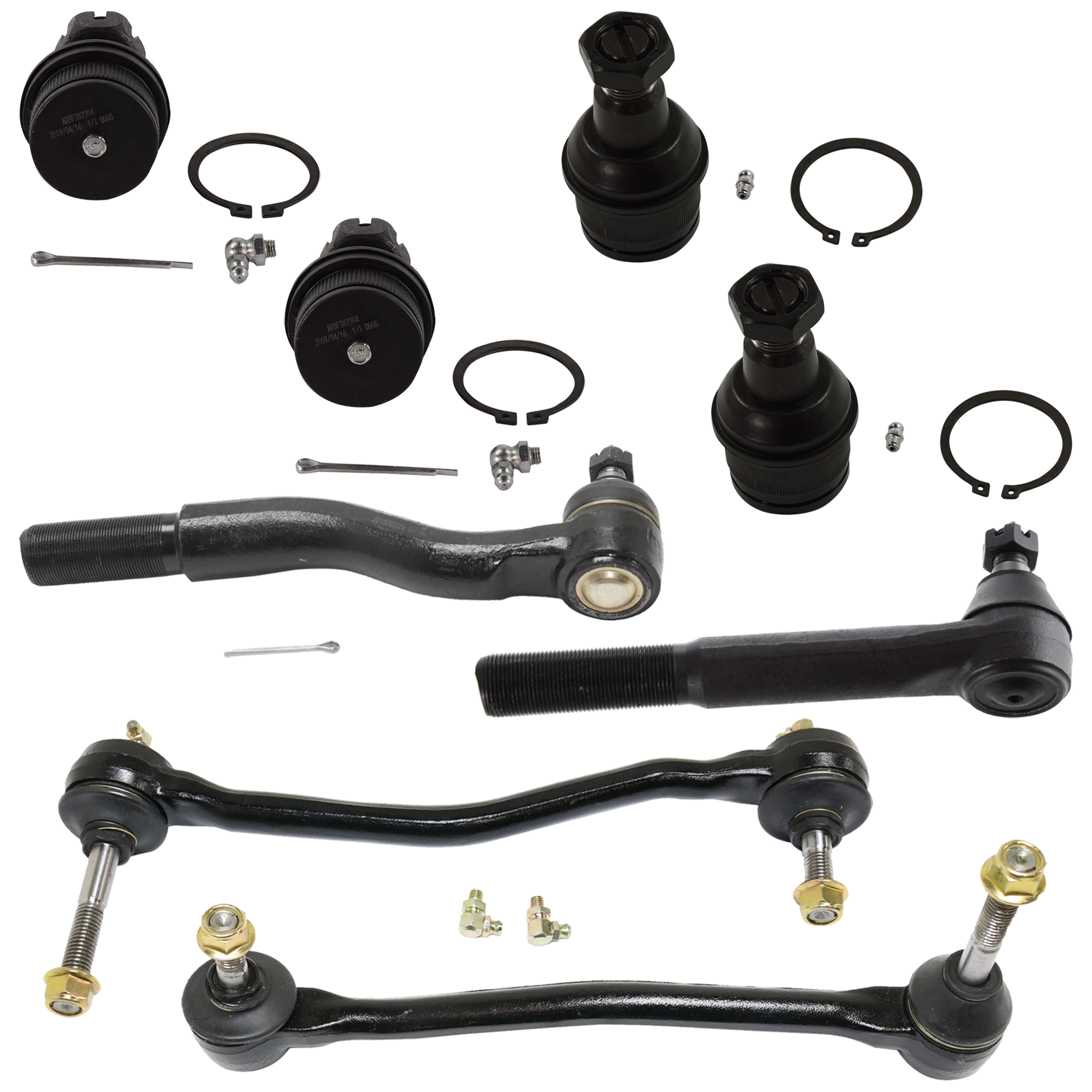 AM F SERIES SUPER DUTY P U 99-22FRONT SUSPENSION KIT RH AND LH 8 pc Kit with Ball Joint Sway Bar Link and Tie Rod End SKU KIT 071824-09 OEM 104149-287003-287006-260124