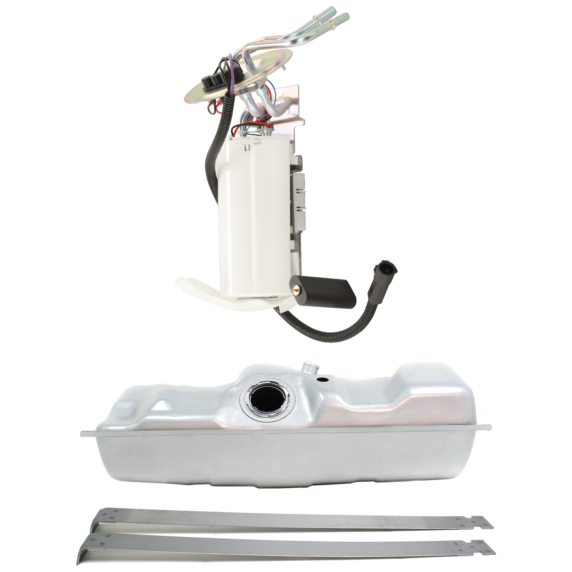 AM F SERIES P U 92-96 FUEL PUMP MODULE ASSEMBLY 4 pc Kit w Fuel Tank and Fuel Tank Strap Midship Tank 17 Gal. SKU KIT 071824-22 Partslink FO3900132 OEM 2930191-4011014 A46086 F6TZ9A4