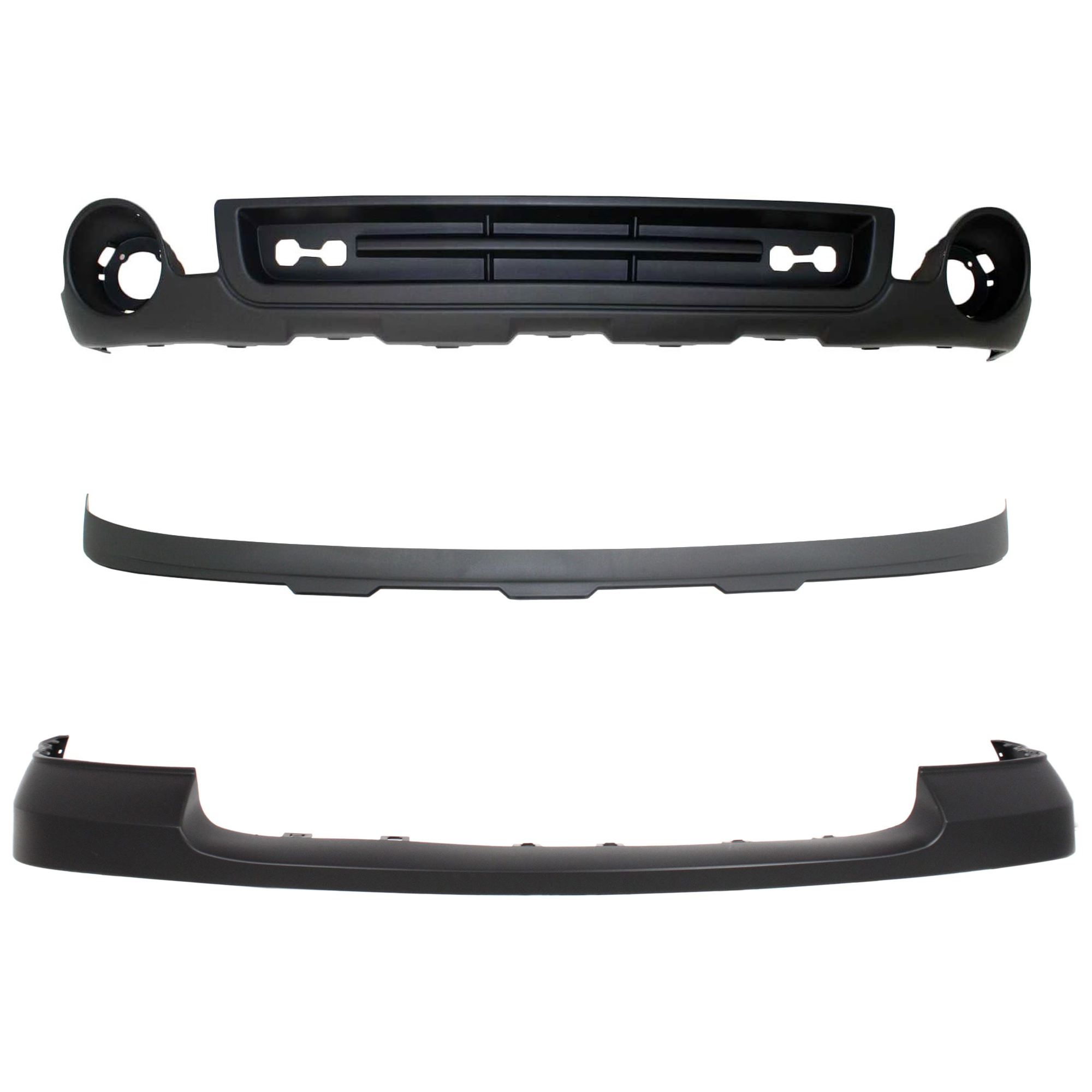 AM SIERRA 1500-07-13 FRONT BUMPER COVER 3 pc kit w Valance Primed Pad New Body Style SKU KIT 071824-26 Partslink GM1014102 GM1092211 GM1015100 OEM 25783584-15917769-15131299