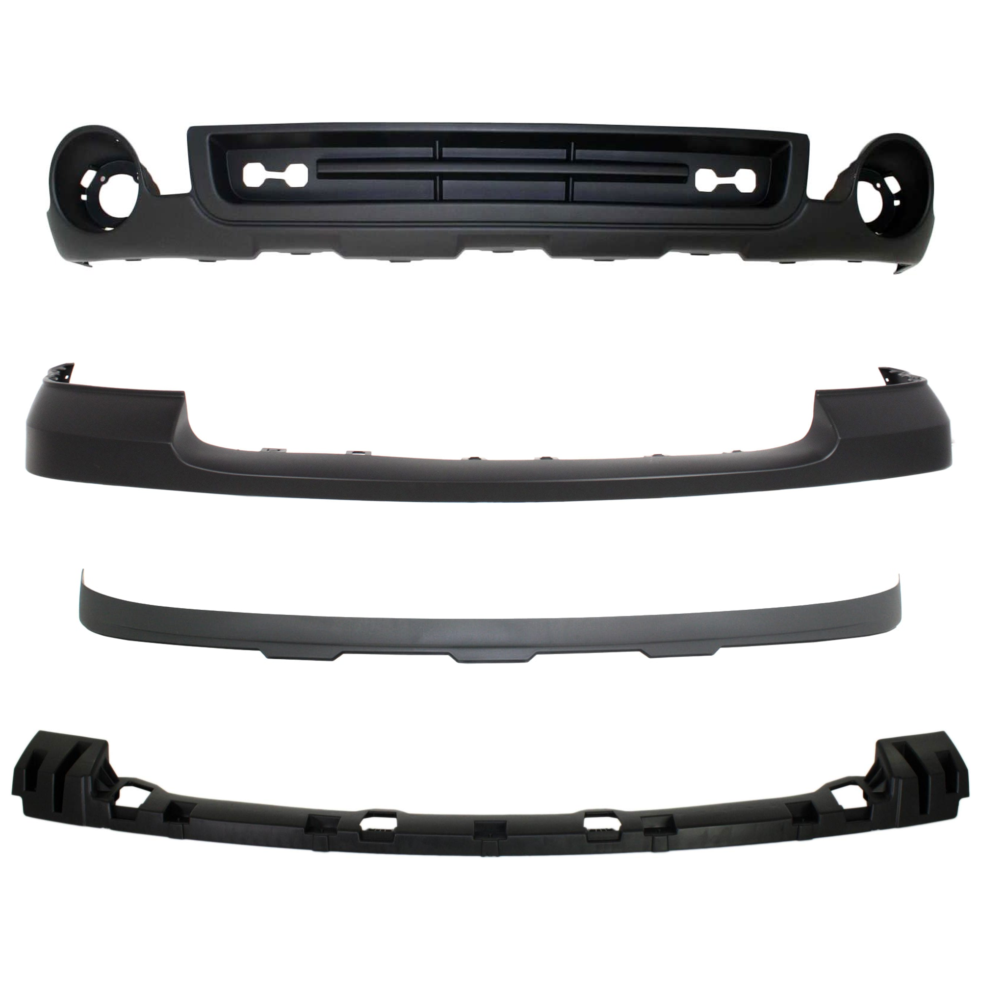 AM SIERRA 1500-07-13 FRONT BUMPER COVER 4 pc kit w Bumper Bracket and Valance Primed Pad New Body Style SKU KIT 071824-27 Partslink GM1014102 GM1065108 GM1092211 GM1015100 OEM 25783584-15246822-15917769-151
