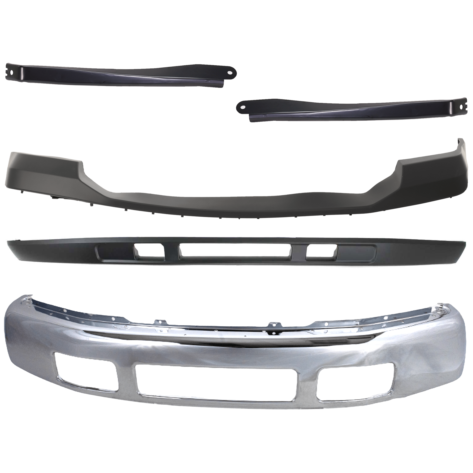 AM F 250 F 350 SUPER DUTY 06-07 FRONT BUMPER 6 pc kit Chrome w Bumper Bracket Bumper Cover and Valance SKU KIT 071824 C188 Partslink FO1002392 FO1067164 FO1066164 FO1066163 FO1000607 FO1095219 OEM 5C3Z17757BA 5C3Z17754AA 5C3Z17