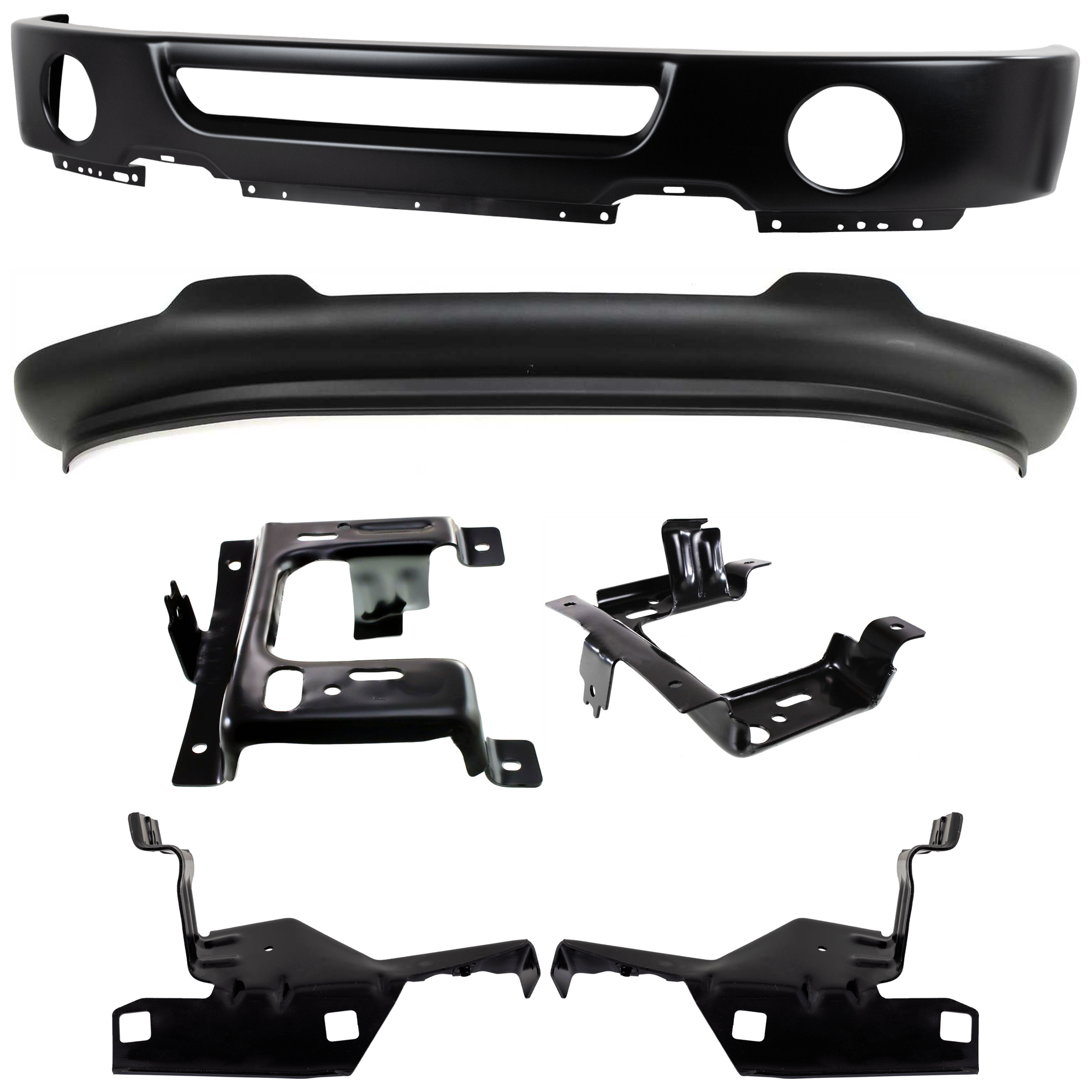 AM F 150-06-08 FRONT BUMPER Lower 6 pc kit Face Bar Paint to Match w Fog Light Holes with Bumper Bracket and Valance SKU KIT 071824 C209 Partslink FO1002401 FO1066158 FO1067158 FO1066172 FO1067172 FO1093107 OEM 6L3Z17757DAPTM 4L3Z17B983AB 4L