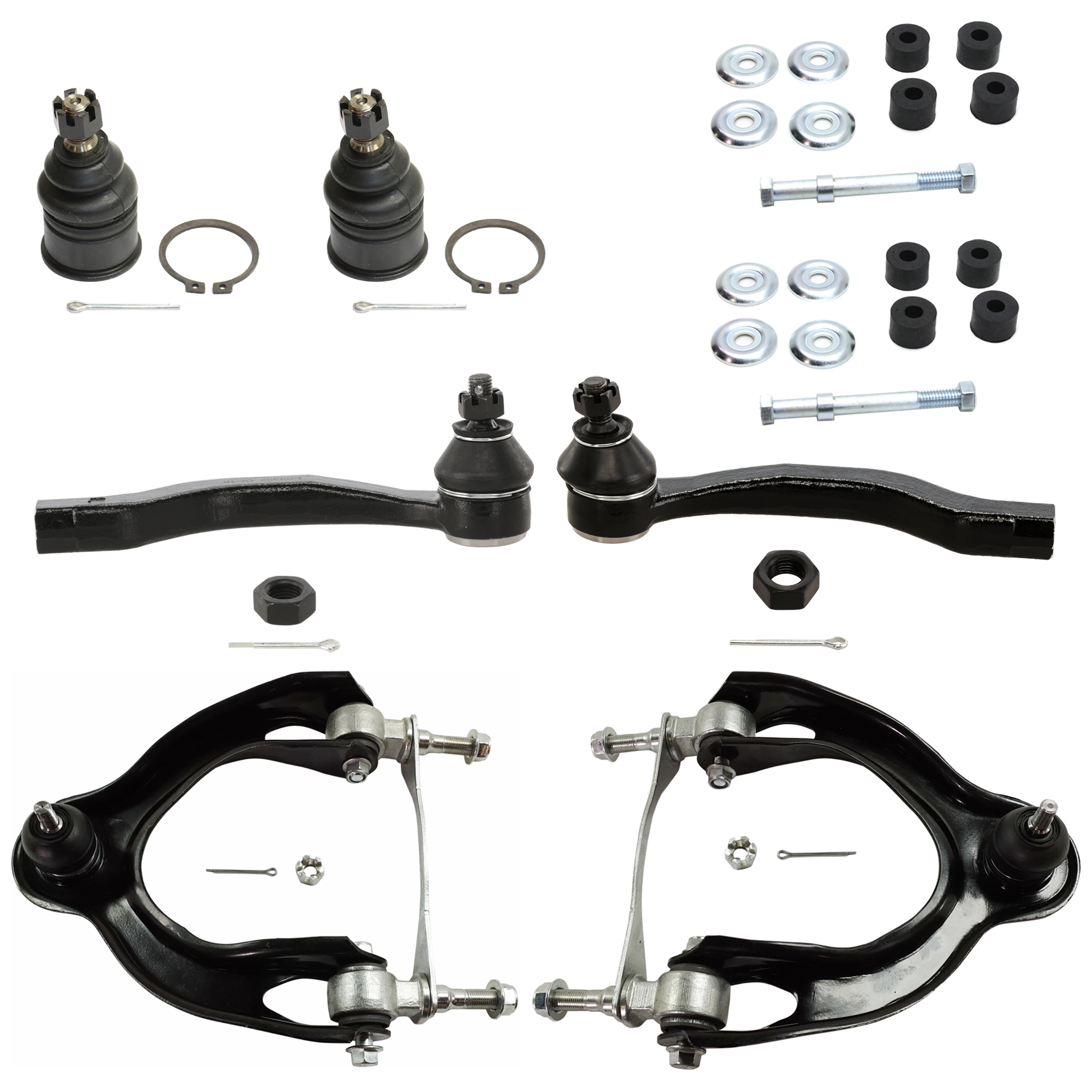 AM INTEGRA 94-01 CIVIC DEL SOL 93-97 FRONT CONTROL ARM RH AND LH Upper w ball joint s 8 pc Kit with Ball Joint Sway Bar Link and Tie Rod End SKU KIT 071824 C223 OEM 51450ST7020-51460ST7020-104216