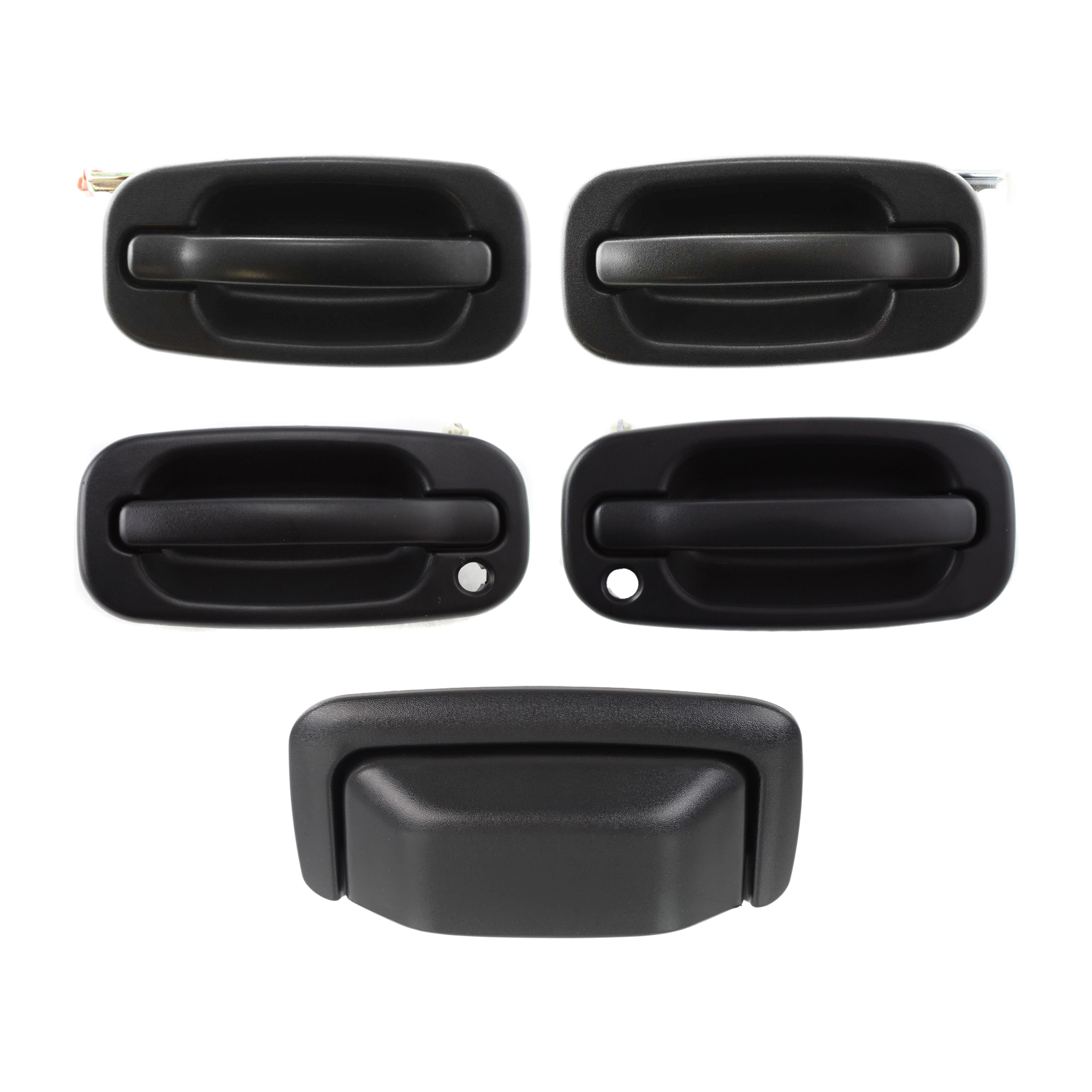 AM SUBURBAN 1500 SUBURBAN 2500-00-06 TAILGATE HANDLE Textured Black 5 pc Kit with Exterior Door Handle SKU KIT 071824 C234 Partslink GM1915123 GM1521105 GM1520105 GM1311129 GM1310129 OEM 15750911-15721572-19356467-157