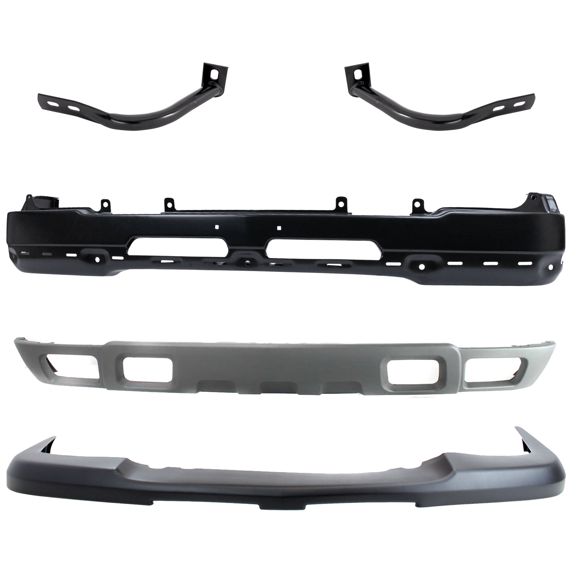 AM SILVERADO 1500-04-06-1500 CLASSIC 07-07 FRONT BUMPER 5 pc kit Face Bar Primed with Bumper Bracket Bumper Cover and Valance SKU KIT 071824 C244 Partslink GM1002417 GM1067159 GM1066159 GM1051110 GM1092173 OEM 89025748-15184117-15184116-151