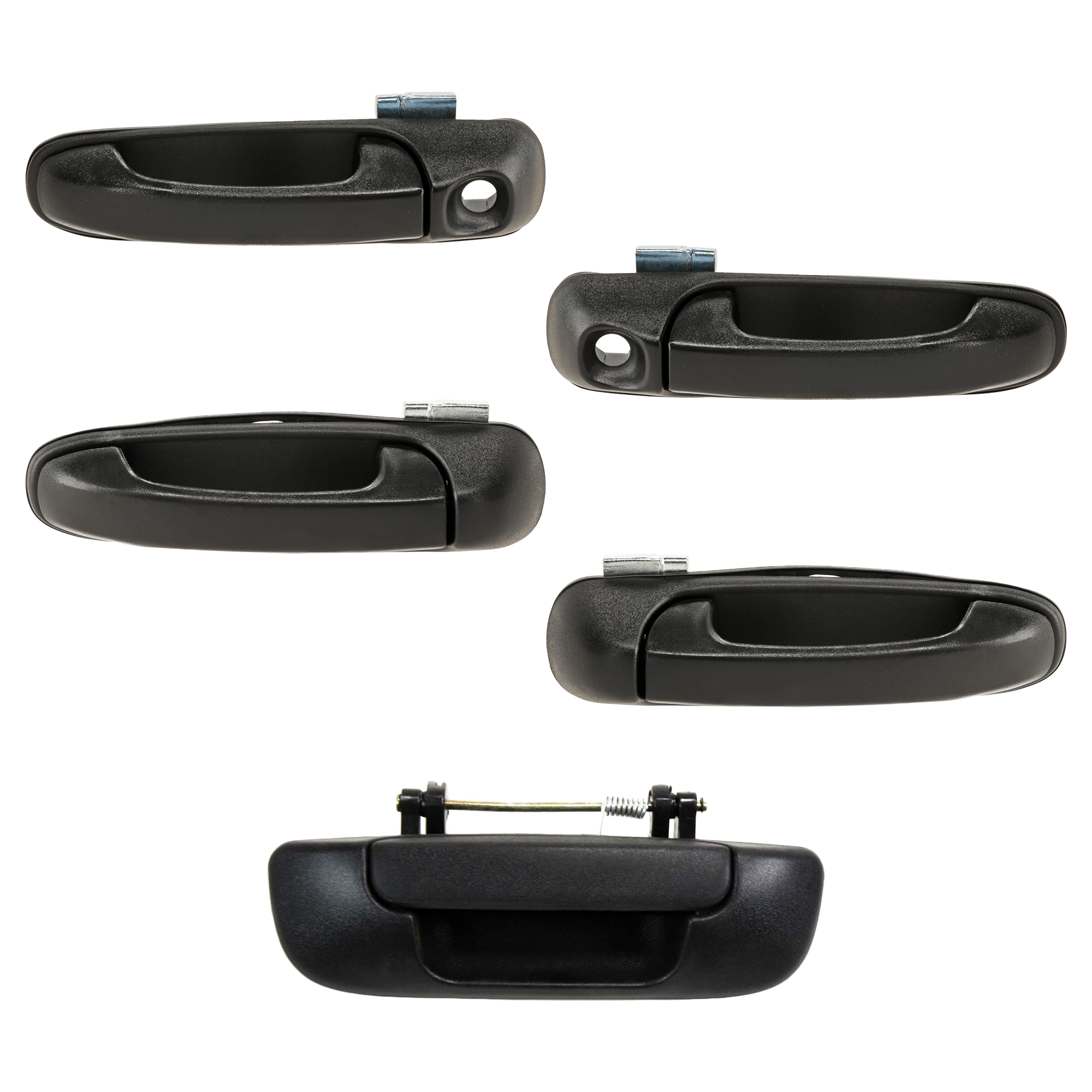 AM DODGE FULL SIZE P U 1500-02-08-2500-3500-03-09 TAILGATE HANDLE 5 pc Kit with Exterior Door Handle SKU KIT 071824 C275 Partslink CH1915110 CH1521109 CH1520109 CH1310120 CH1311126 OEM 55276237AA 55275684AB 55275685