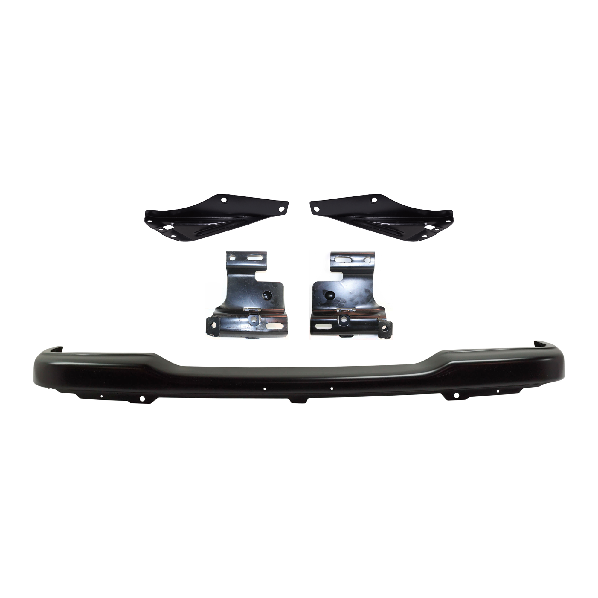 AM RANGER 01-05 FRONT BUMPER 5 pc kit Painted Black with Bumper Bracket SKU KIT 071824 C281 Partslink FO1002379 FO1066144 FO1067144 FO1067143 FO1066143 OEM 1L5Z17757HA 1L5Z17752AB 1L5Z17