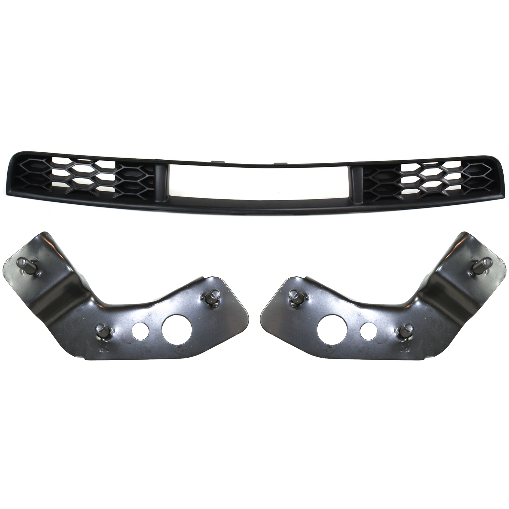 AM MUSTANG 05-09 FRONT BUMPER GRILLE 3 pc kit w Bumper Bracket SKU KIT 071824 C295 Partslink FO1036115 FO1066166 FO1067166 OEM 7R3Z17K945AB 5R3Z17E857AA 5R3Z