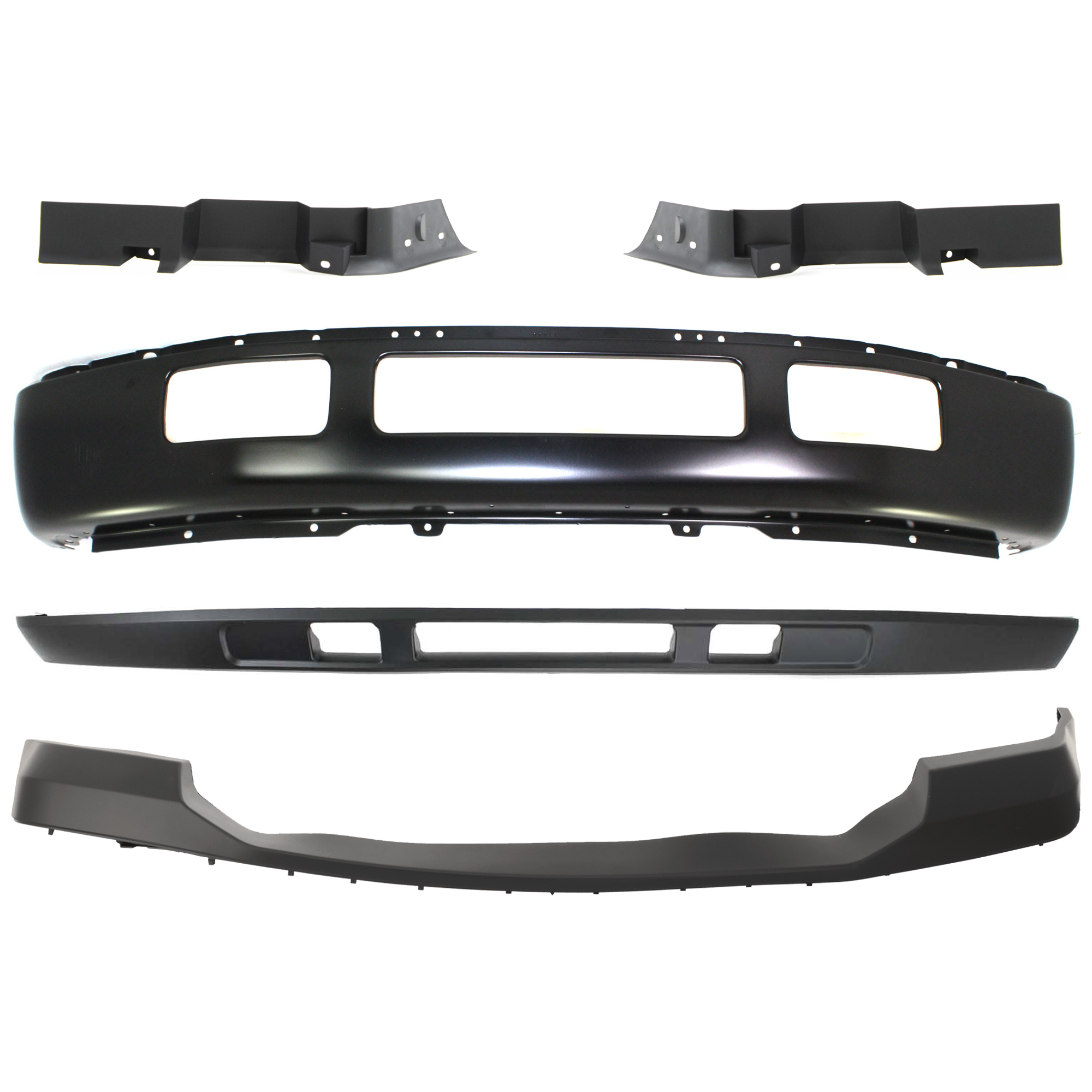AM F 450 F 550 SUPER DUTY 06-07 FRONT BUMPER 5 pc kit Face Bar Paint to Match with Bumper Cover Bumper Trim and Valance SKU KIT 071824 C319 Partslink FO1002397 FO1000607 FO1089119 FO1088119 FO1095219 OEM 5C3Z17757EAA 6C3Z17D957AA F81Z