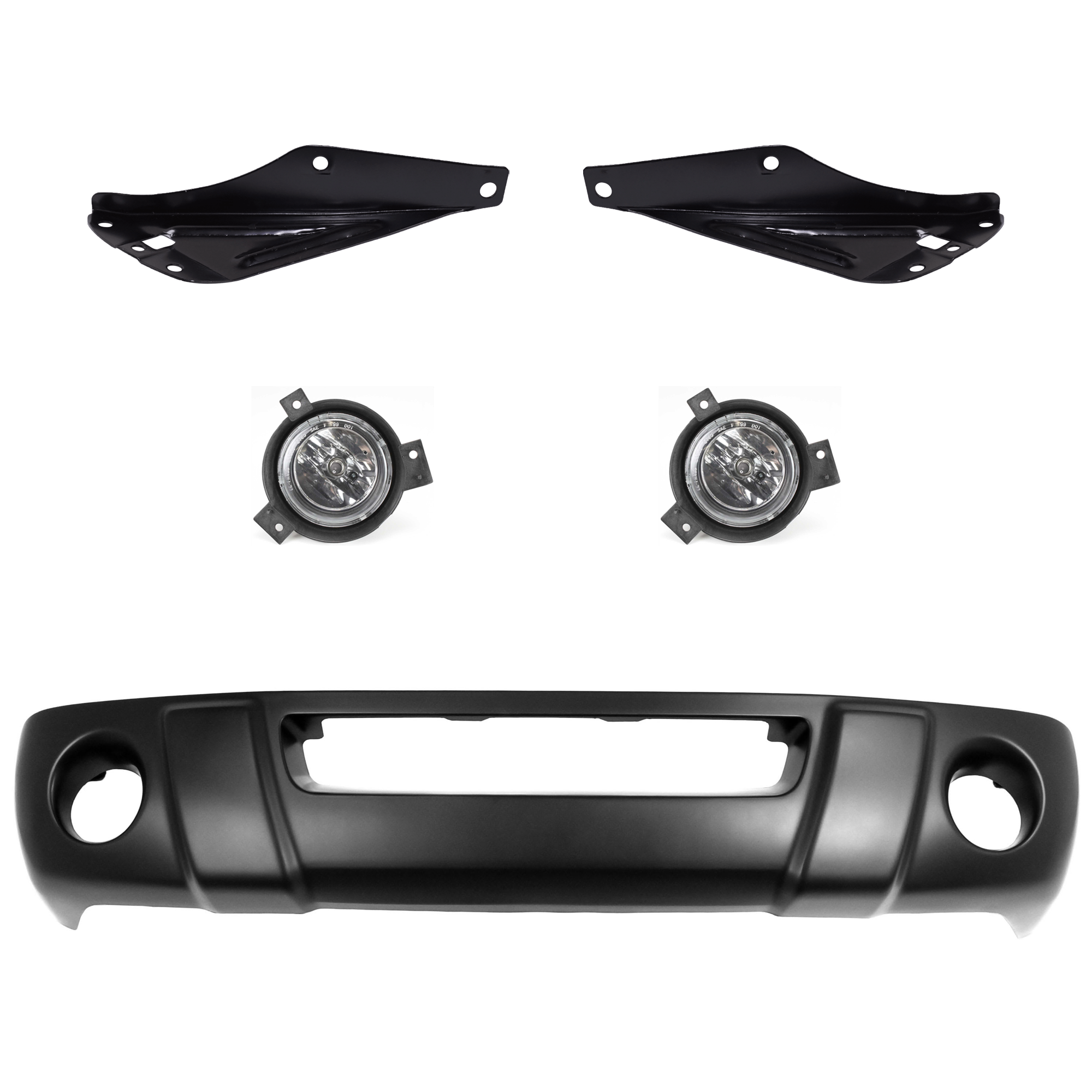 AM RANGER 01-03 FRONT VALANCE 5 pc Kit Plastic Primed with Bumper Bracket and Fog Light SKU KIT 071824 C325 Partslink FO1095189 FO1066144 FO1067144 FO2592184 FO2593184 OEM 1L5Z17626CAD 1L5Z17752AB 1L5Z1