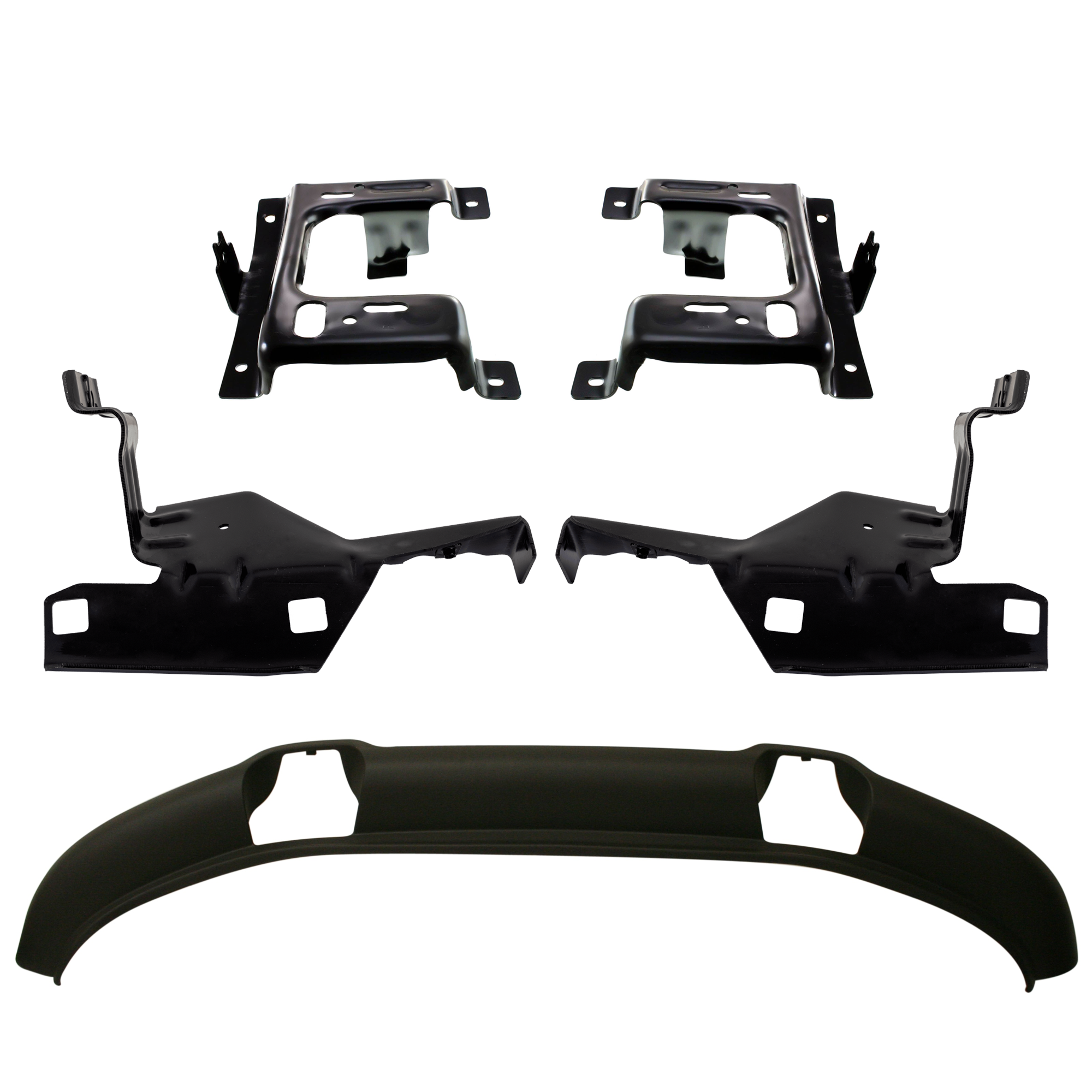 AM F 150-07-08 FRONT VALANCE 5 pc kit Spoiler Textured w Tow Hook Holes with Bumper Bracket SKU KIT 071824 C343 Partslink FO1093108 FO1066158 FO1067158 FO1066172 FO1067172 OEM 6L3Z17626BAA 4L3Z17B983AB 4L3Z