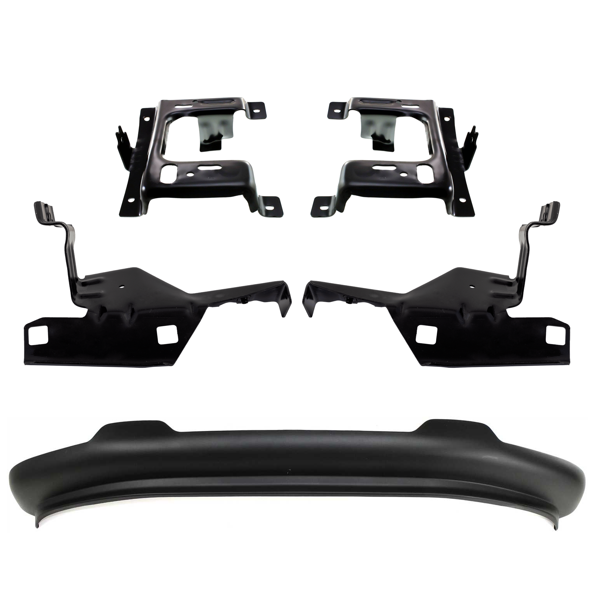 AM F 150-06-08 FRONT VALANCE 5 pc kit Spoiler Textured w o Tow Hook Holes with Bumper Bracket SKU KIT 071824 C344 Partslink FO1093107 FO1066158 FO1067158 FO1066172 FO1067172 OEM 6L3Z17626AAA 4L3Z17B983AB 4L3Z