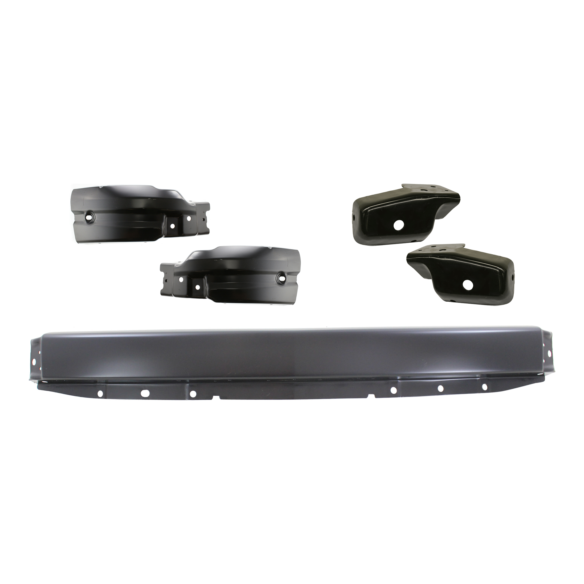 AM SILVERADO 1500-07-08 FRONT BUMPER 5 pc kit Primed with Bumper Bracket and Bumper End SKU KIT 071824 C349 Partslink GM1002828 GM1066180 GM1067180 GM1005148 GM1004148 OEM 15836962-15838208-15838209-227