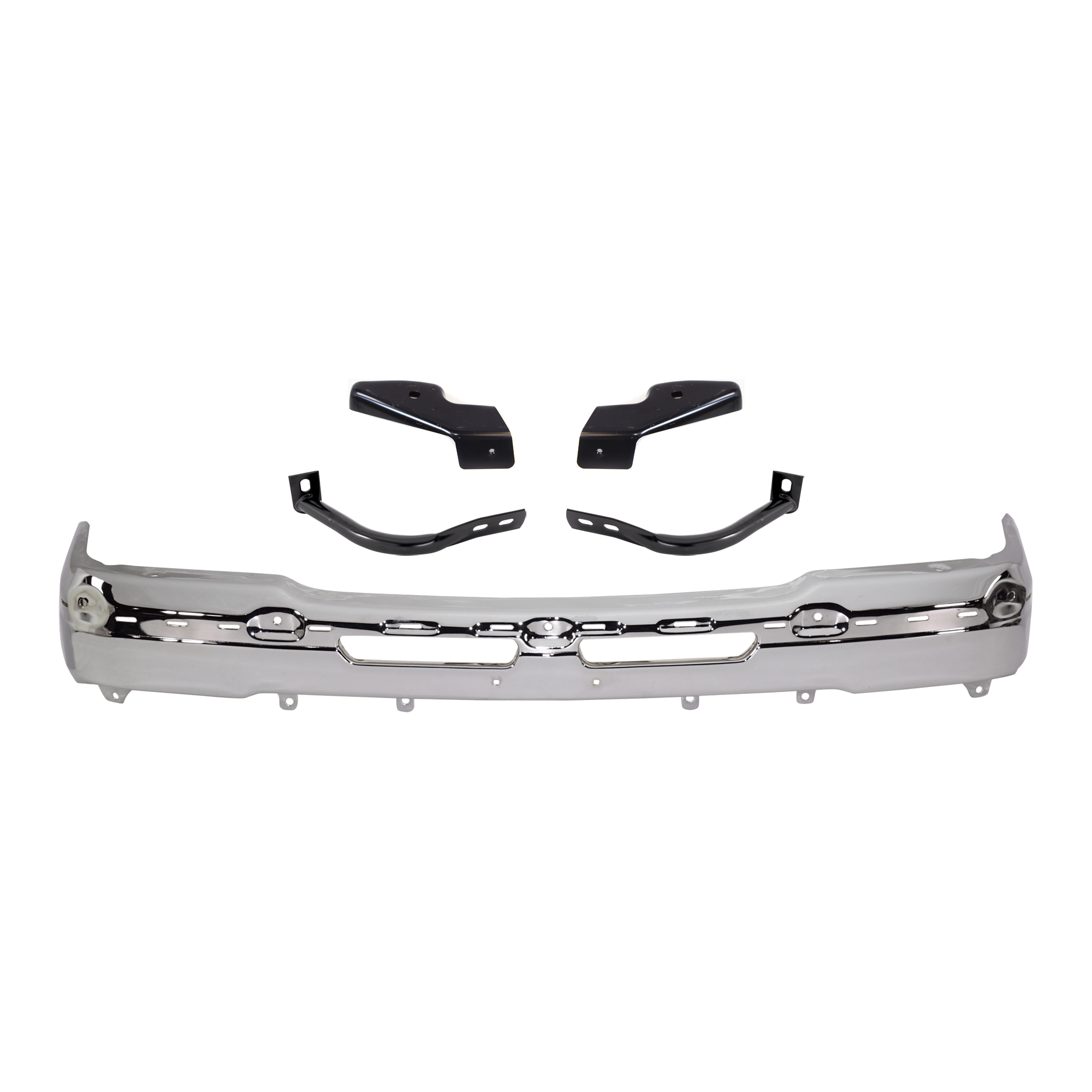 AM AVALANCHE 1500 AVALANCHE 2500-03-06 FRONT BUMPER 5 pc kit Face Bar Chrome w o Bracket with Bumper Bracket SKU KIT 071824 C351 Partslink GM1002416 GM1067159 GM1066159 GM1067175 GM1066175 OEM 19150310-15184117-15184116-150