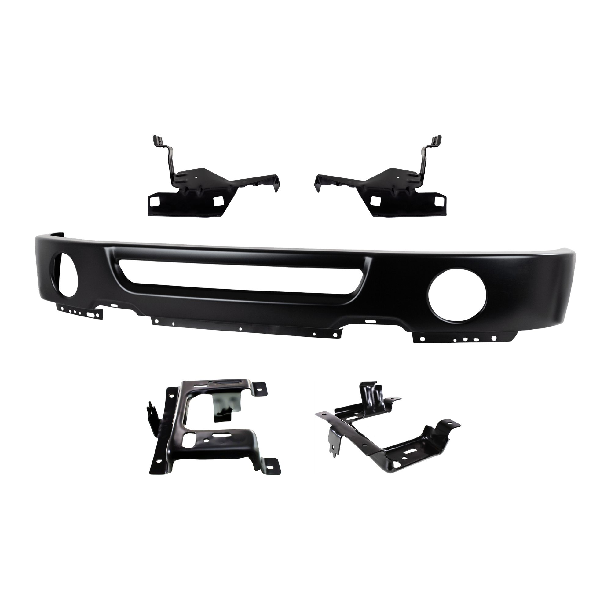 AM F 150-06-08 MARK LT 07-08 FRONT BUMPER Lower 5 pc kit Face Bar Paint to Match w Fog Light Holes with Bumper Bracket SKU KIT 071824 C357 Partslink FO1002401 FO1066158 FO1067158 FO1066172 FO1067172 OEM 6L3Z17757DAPTM 4L3Z17B983AB 4L