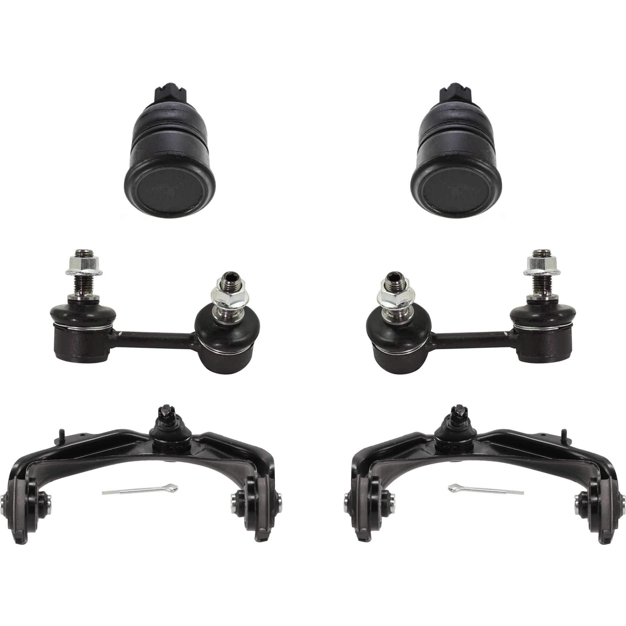AM ACCORD 98-02 FRONT CONTROL ARM RH AND LH Upper w ball joint s 6 pc Kit with Ball Joint and Sway Bar Link SKU KIT 071824 C369 OEM 51450S84A01-51450S1AE01-51460S
