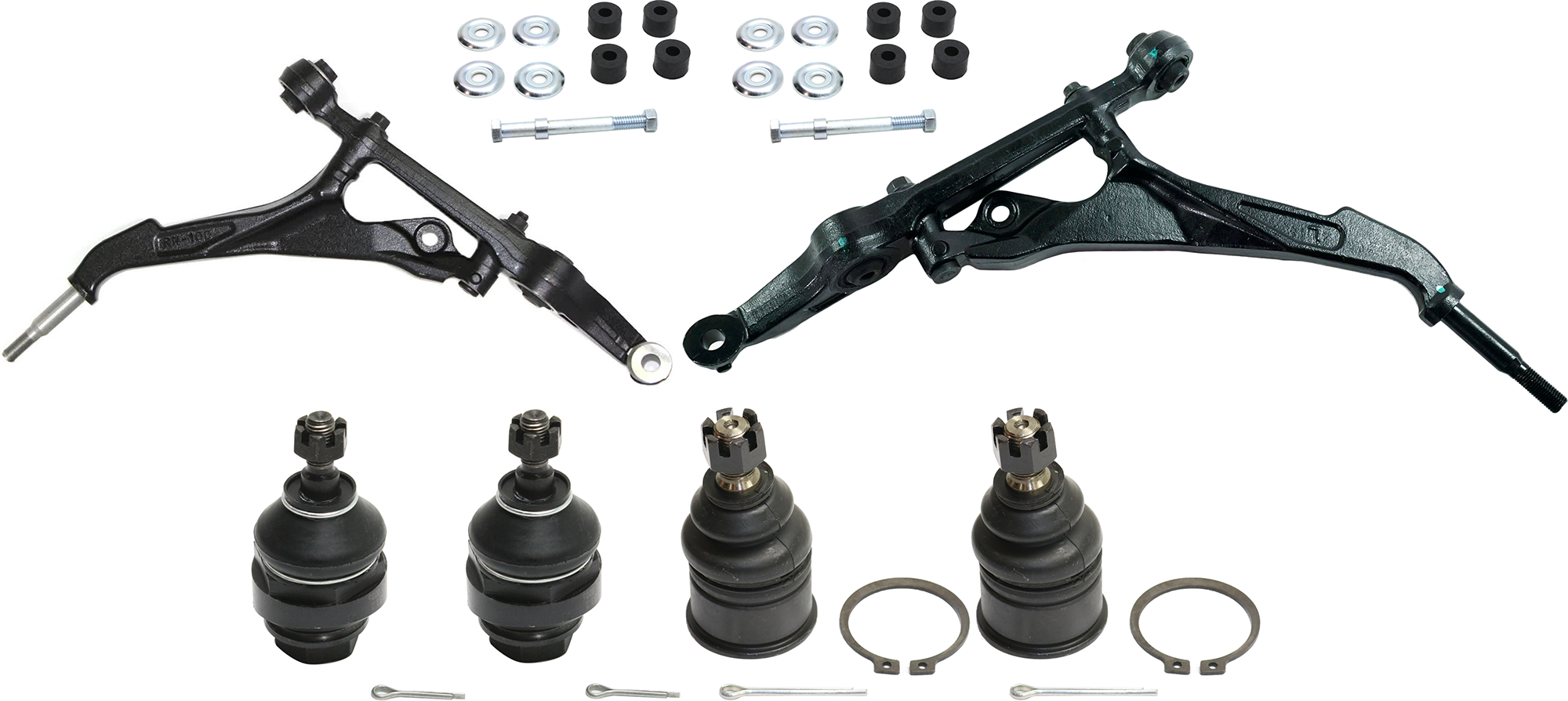 AM CIVIC DEL SOL 93-97 CIVIC 92-95 FRONT CONTROL ARM RH AND LH Lower 8 pc kit with Ball Joint and Sway Bar Link SKU KIT 071824 C371 OEM 51350SR3020-51350SR3010-51350S