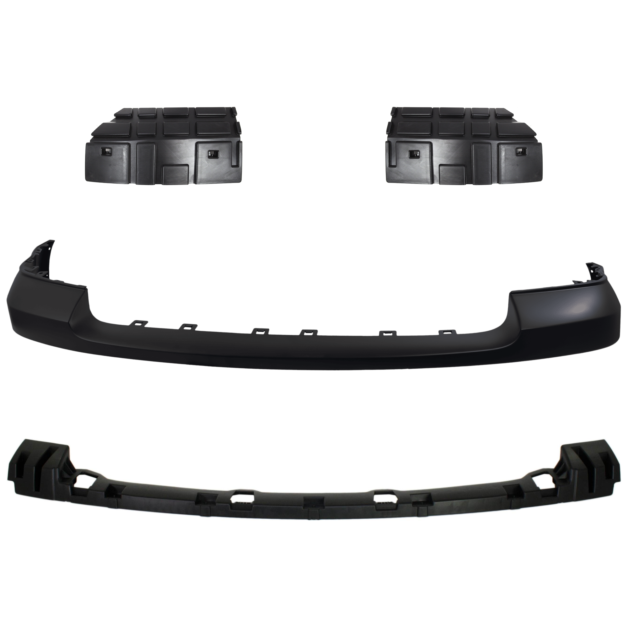 AM SIERRA 1500-07-13 FRONT BUMPER COVER Upper 4 pc kit Textured with Bumper Bracket and Bumper Retainer SKU KIT 071824 C398 Partslink GM1014103 GM1065108 GM1042108 GM1043108 OEM 25783617-15246822-20880922-208