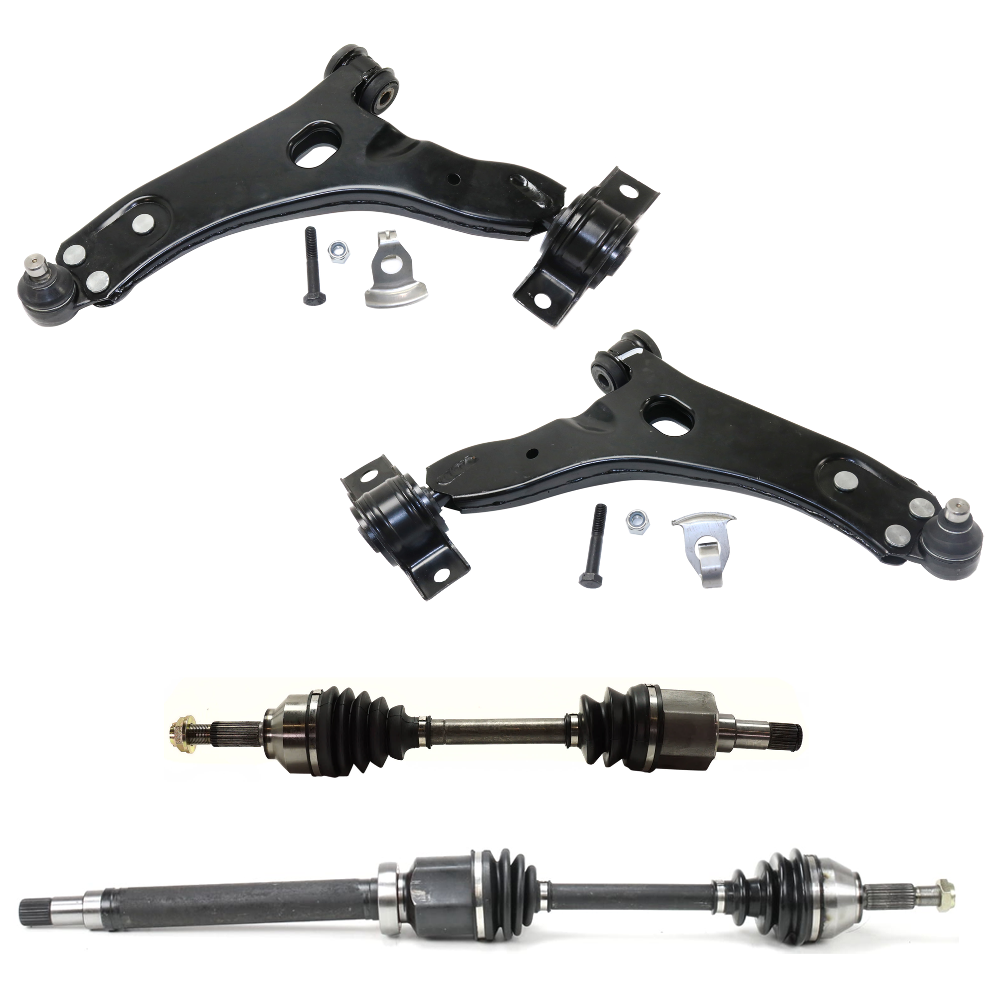 AM FOCUS 00-04 FRONT CV AXLE ASSEMBLY RH AND LH 4 pc kit with Control Arm SKU KIT 071824 C400 OEM YS4Z3078BA Y54Z3078BA YS4Z3079