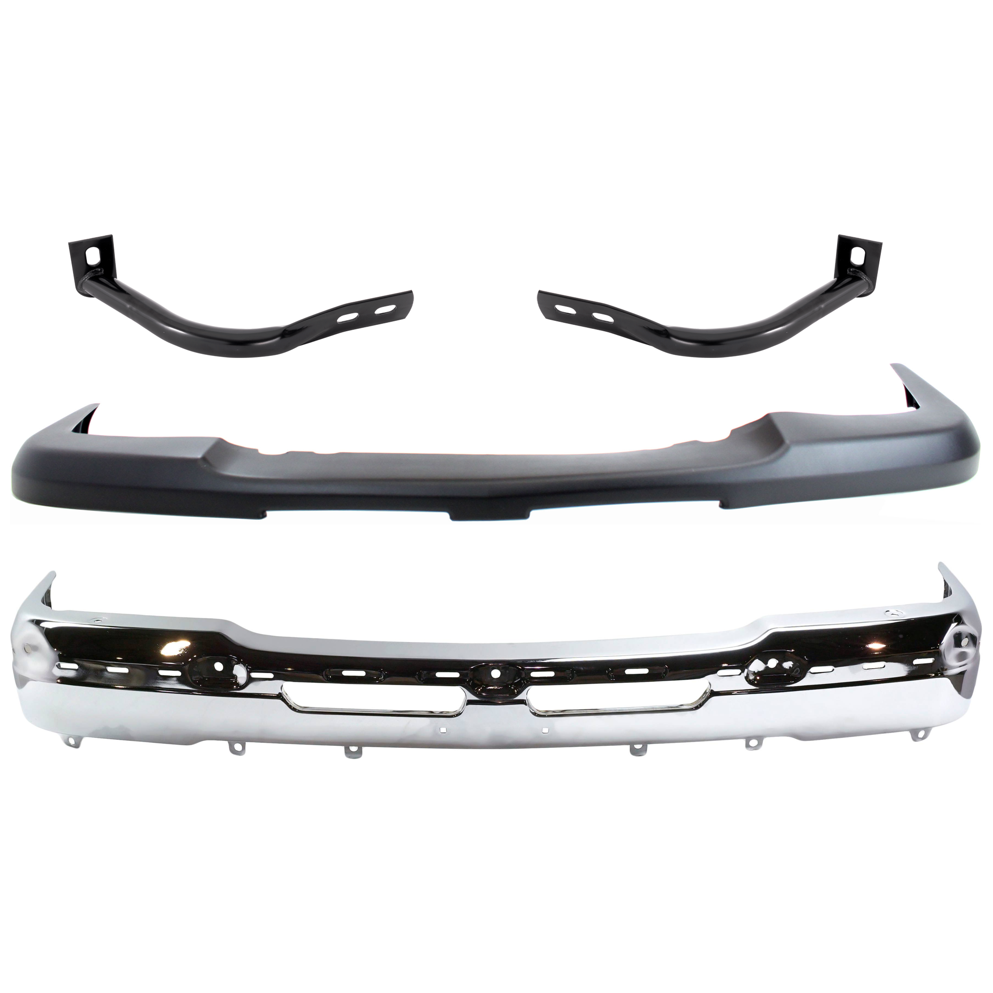 AM AVALANCHE 1500-02-06 SILVERADO 1500-04-06 FRONT BUMPER 4 pc kit Face Bar Chrome with Bumper Bracket and Bumper Cover SKU KIT 071824 C409 Partslink GM1002822 GM1002842 GM1067159 GM1066159 GM1051110 OEM 19150310 PFM 15184117-15184116
