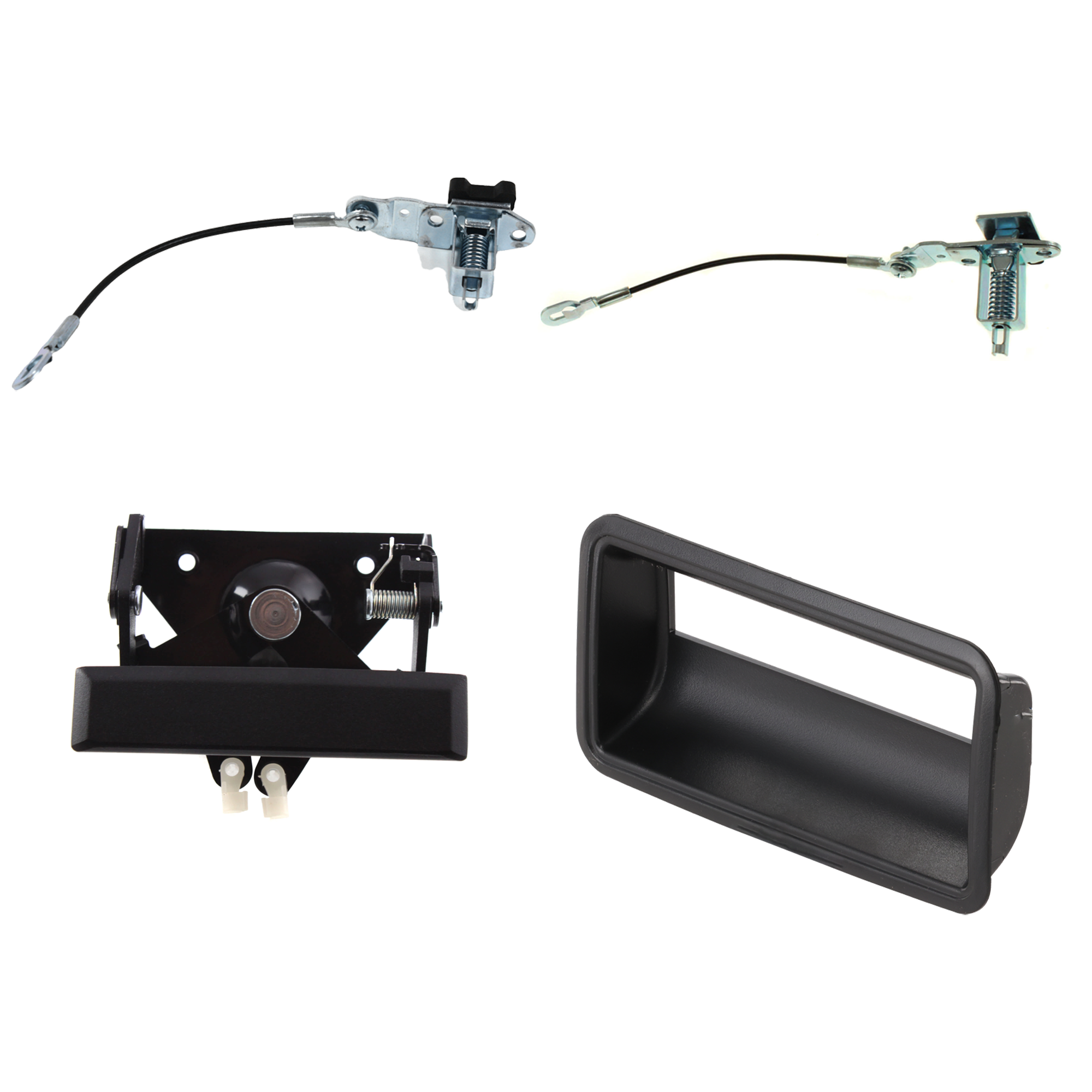 AM C K FULL SIZE PICKUP 88-00 TAILGATE LATCH RH AND LH 4 pc kit Assembly w Latch with Tailgate Handle SKU KIT 071824 C423 Partslink GM1916101 GM1915101 OEM 157242000000000000000000000