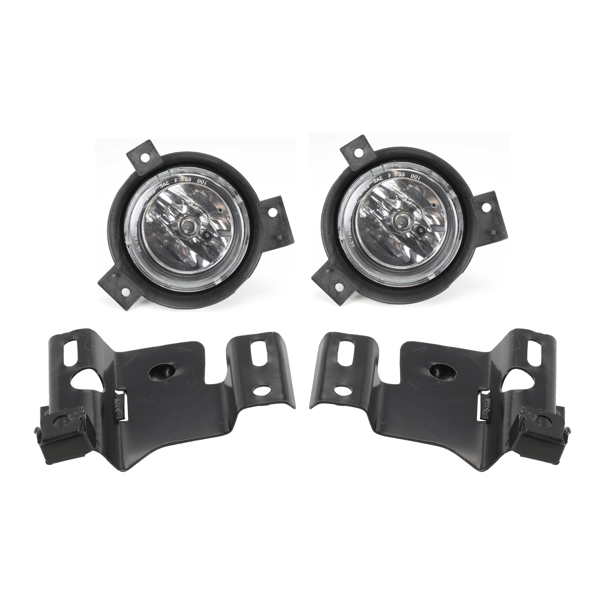 AM RANGER 01-03 FRONT FOG LAMP RH AND LH 4 pc kit Assembly Halogen with Bumper Bracket SKU KIT 071824 C451 Partslink FO2592184 FO2593184 FO1067143 FO1066143 OEM 1L5Z15200CA 1L5Z15200DA 1L5Z17