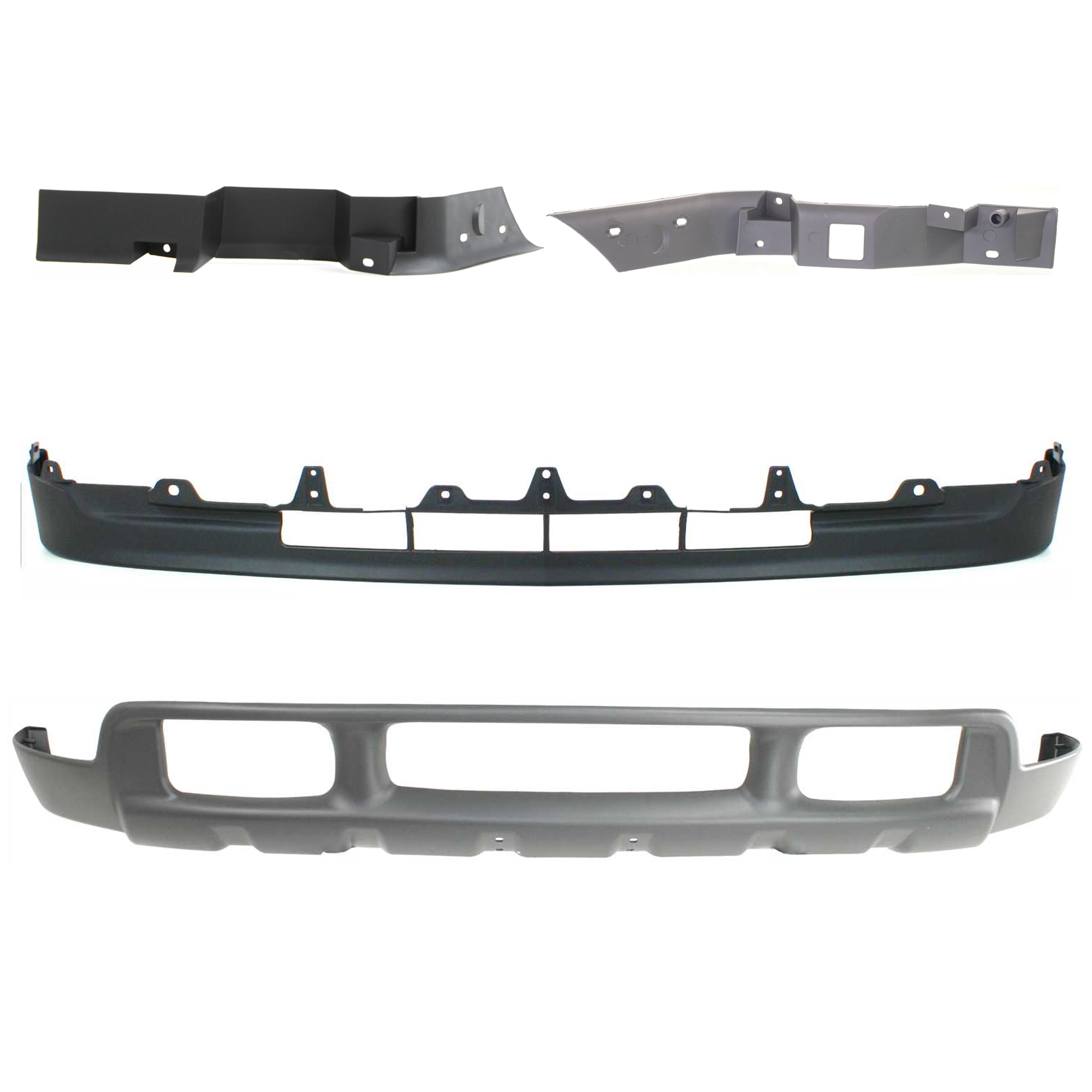 AM F SERIES SUPER DUTY EXCURSION 01-04 FRONT VALANCE Upper and Lower Panel 4 pc Kit Textured with Bumper Trim SKU KIT 071824 C464 Partslink FO1095176 FO1095203 FO1089119 FO1088119 OEM 1C3Z17626AAC 3C3Z17626AAA F81Z