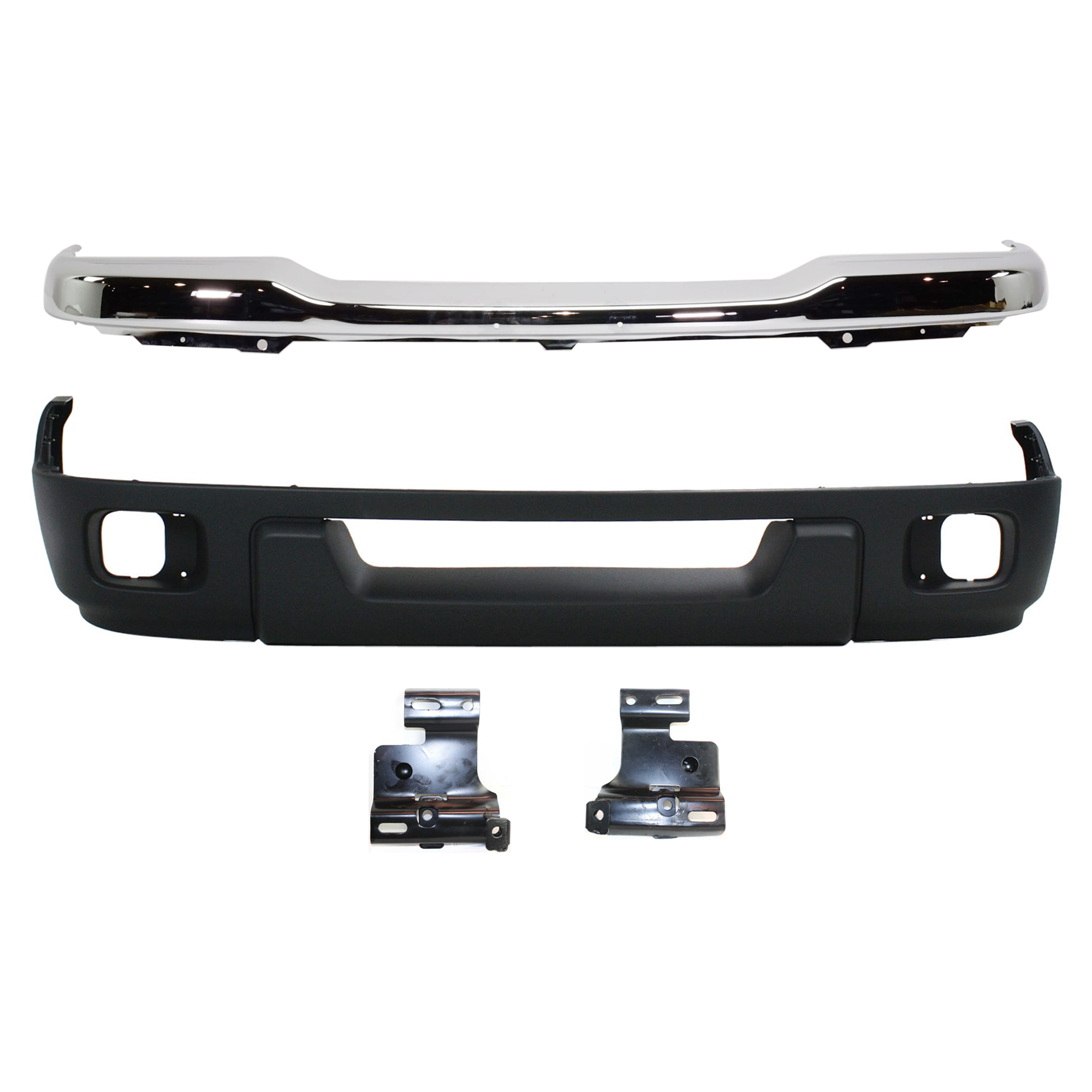 AM RANGER 04-05 FRONT BUMPER 4 pc kit Chrome with Bumper Bracket and Valance SKU KIT 071824 C467 Partslink FO1002368 FO1067143 FO1066143 FO1095217 OEM 1L5Z17757CA 1L5Z17859AA 1L5Z17