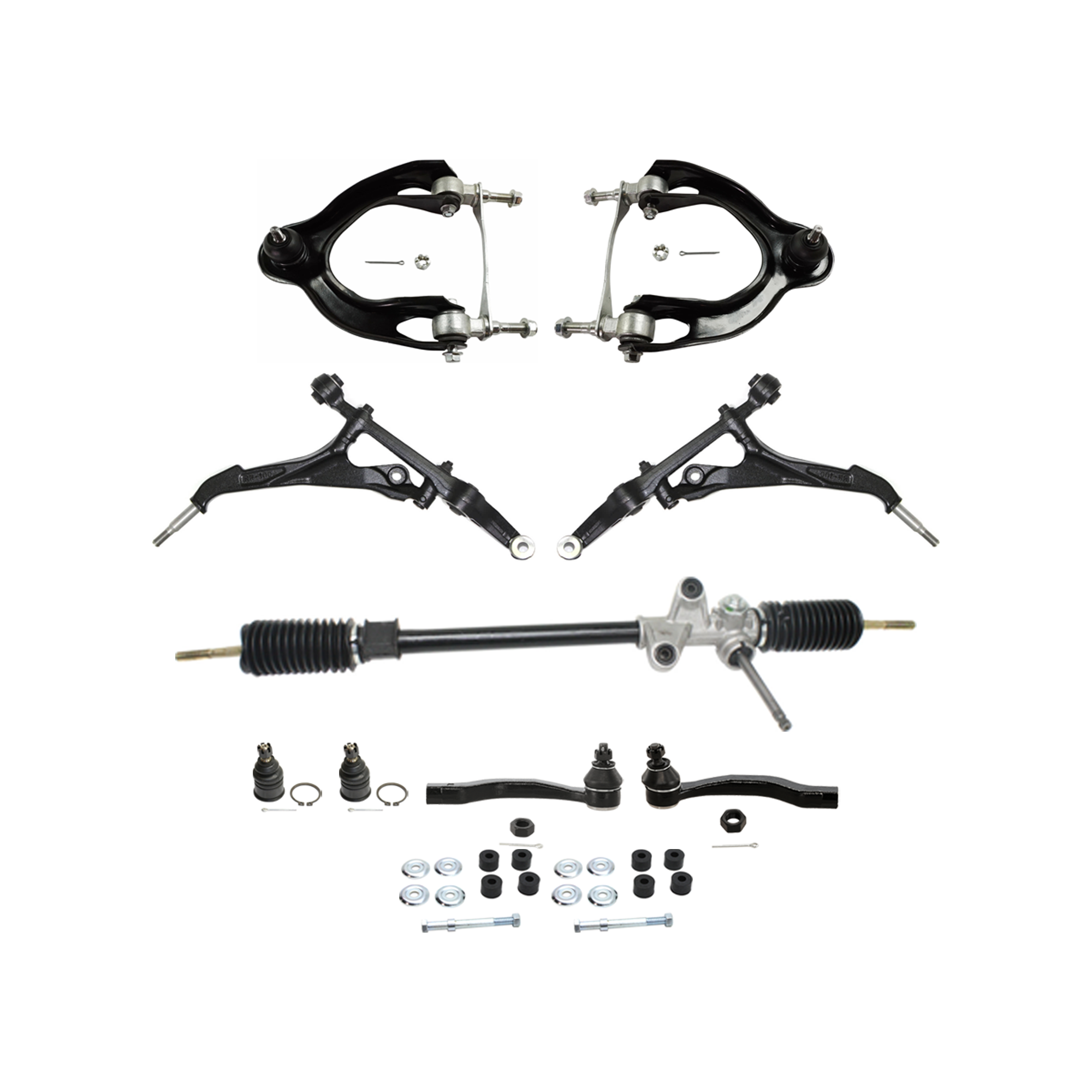 AM CIVIC 92-95 CIVIC DEL SOL 93-97 STEERING RACK 11 pc kit Manual w Inner Tie Rods with Ball Joint Control Arm Sway Bar Link and Tie Rod End SKU KIT 071824 C47 OEM 53010SR3010-53040SR3A01-104216