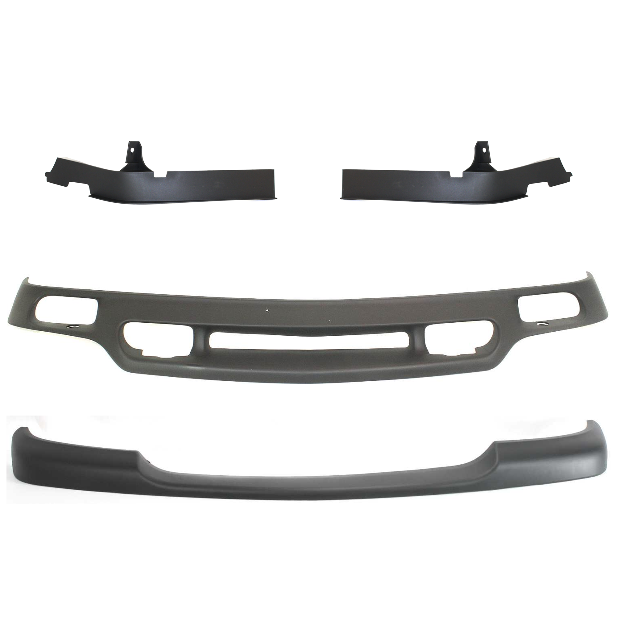 AM SIERRA 99-04 FRONT LOWER VALANCE 4 pc kit w Bumper Trim SKU KIT 071824 C496 Partslink GM1092169 GM1089170 GM1088170 GM1051105 OEM 88980801-15102067-15049381-157