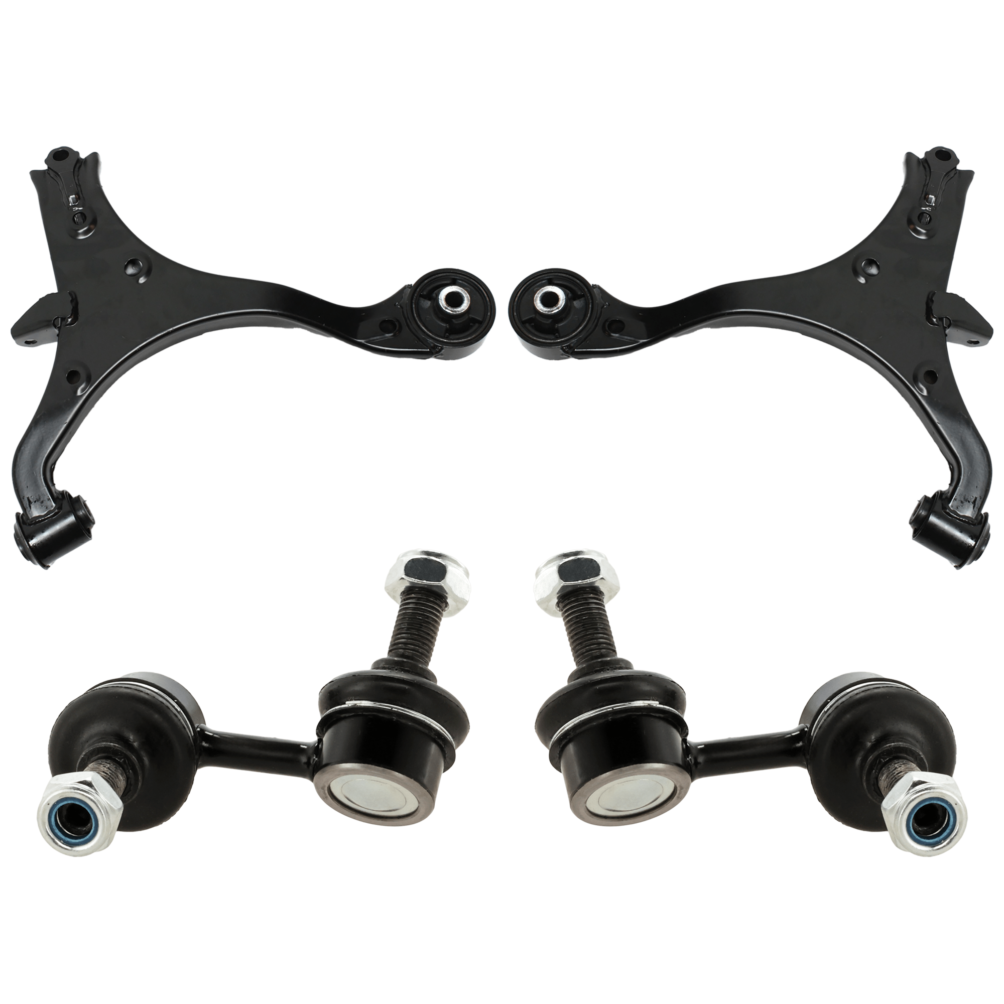 AM CIVIC 01-05 FRONT CONTROL ARM RH AND LH Lower w o ball joint s 4 pc Kit with Sway Bar Link SKU KIT 071824 C527 OEM 51350S5A306-51350S5AA02-51350S