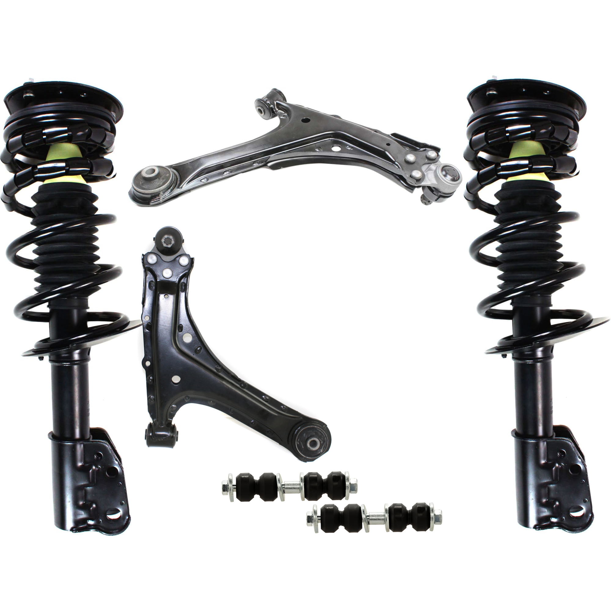 AM CAVALIER SUNFIRE 99-05 FRONT LOADED STRUT RH AND LH 6 pc kit Gas Charged Twin tube with Control Arm and Sway Bar Link SKU KIT 071824 C533 OEM 22064776-22064573-22611124-152