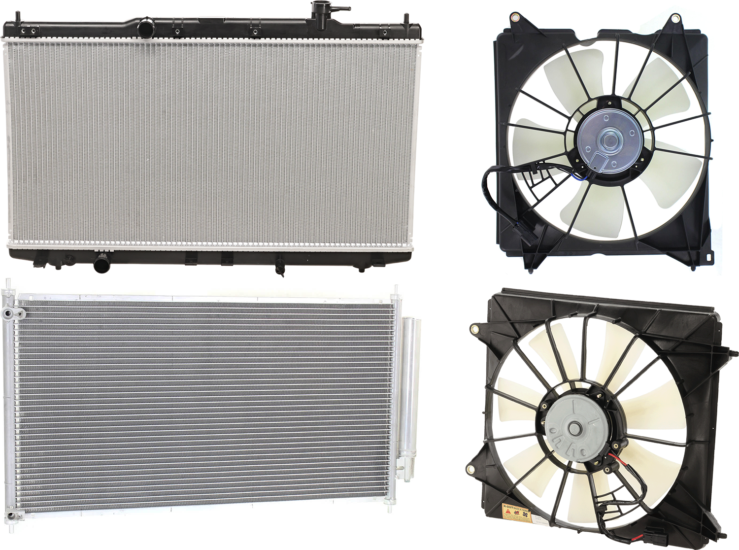 AM ACCORD 13-17 RADIATOR 4 pc kit 4 Cyl with A C Condenser and Cooling Fan Assembly SKU KIT 071824 C559 Partslink HO3010234 HO3030159 HO3115162 HO3113134 OEM 190105A2A01-80110T2FA01-190155