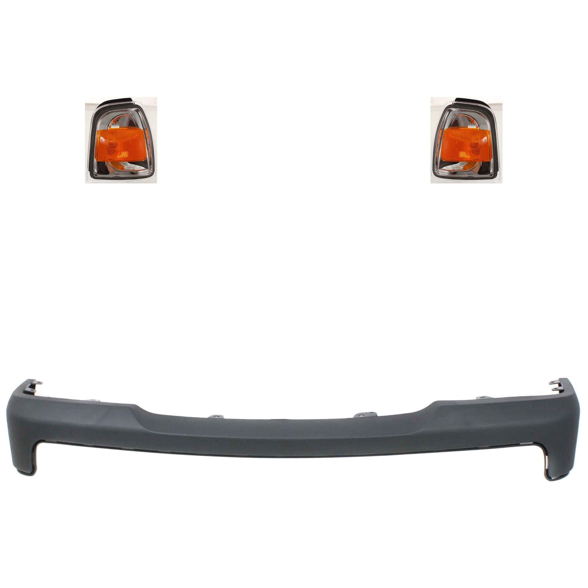AM RANGER 06-11 FRONT BUMPER COVER 3 pc kit Textured with Corner Light SKU KIT 071824 C592 Partslink FO1000603 FO2530171 FO2531171 OEM 6L5Z17D957AAA 6L5Z15A201BA 6L5