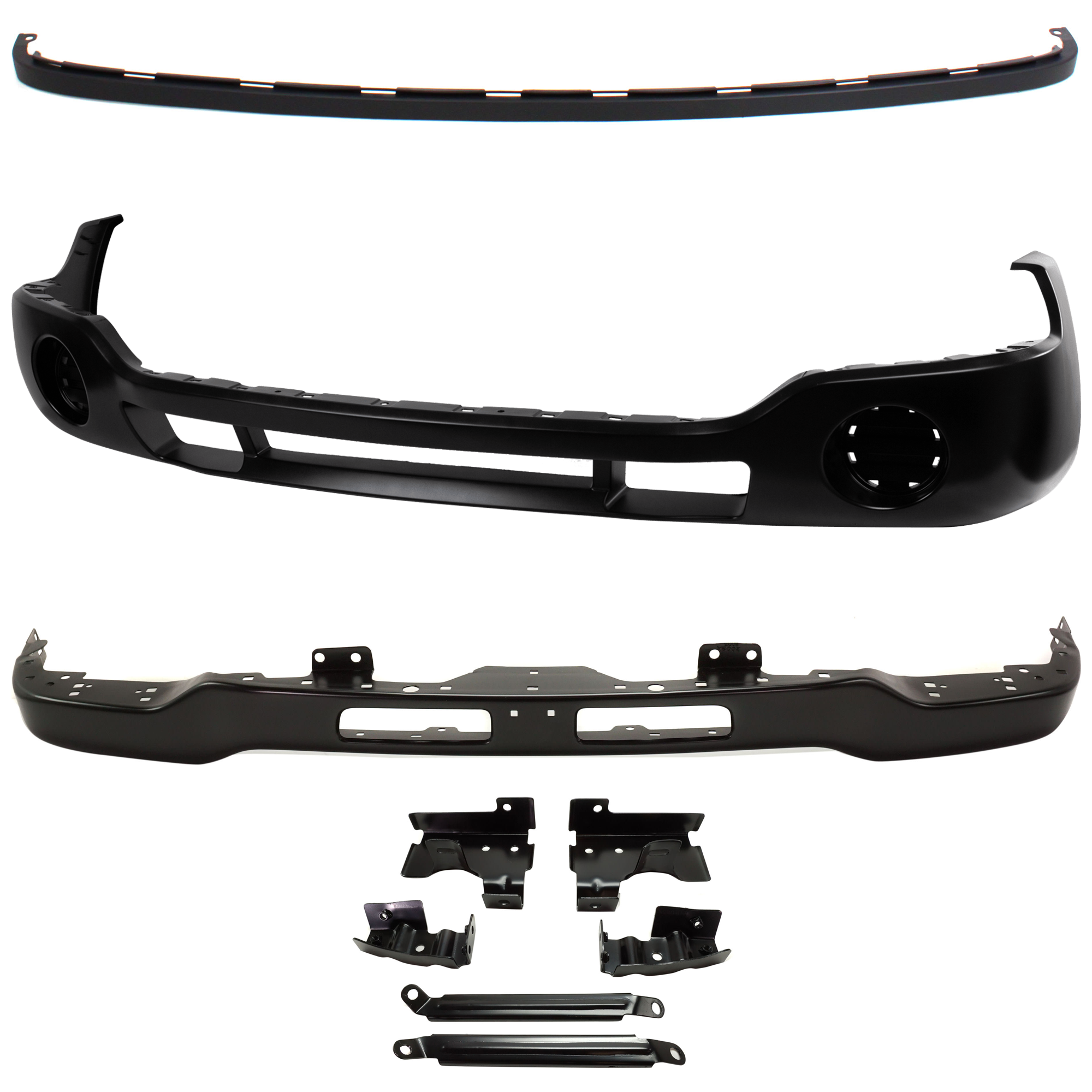 AM SIERRA 03-06 FRONT BUMPER 3 pc kit w Bumper Cover and Valance SKU KIT 071824 C596 Partslink GM1002464 GM1000685 GM1092201 OEM Performance 12335964-88979836
