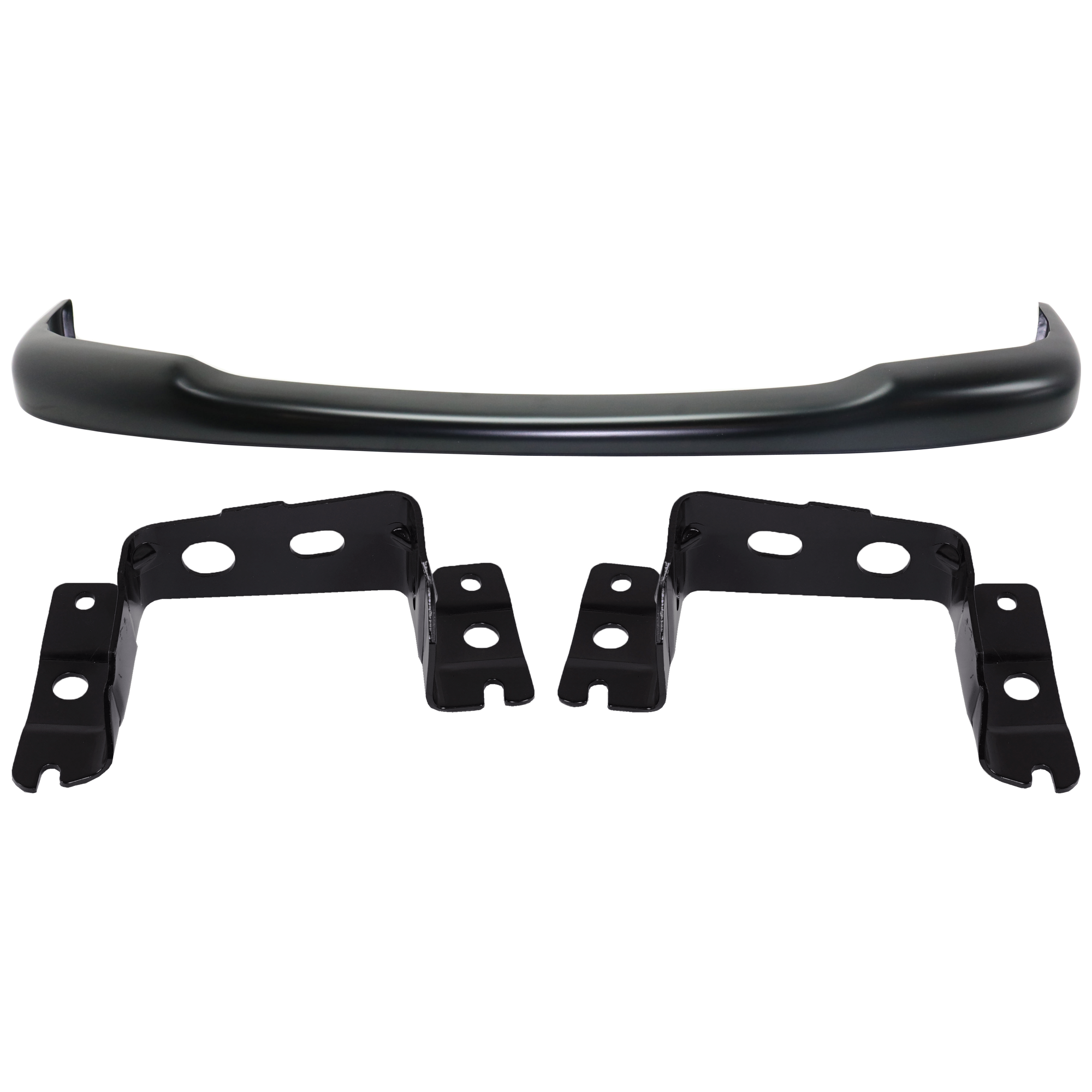 AM DAKOTA 97-04 DURANGO 98-00 FRONT BUMPER 3 pc kit Face Bar Black with Bumper Bracket SKU KIT 071824 C625 Partslink CH1067121 CH1066121 OEM 55255845 PFM 55076528-55076529