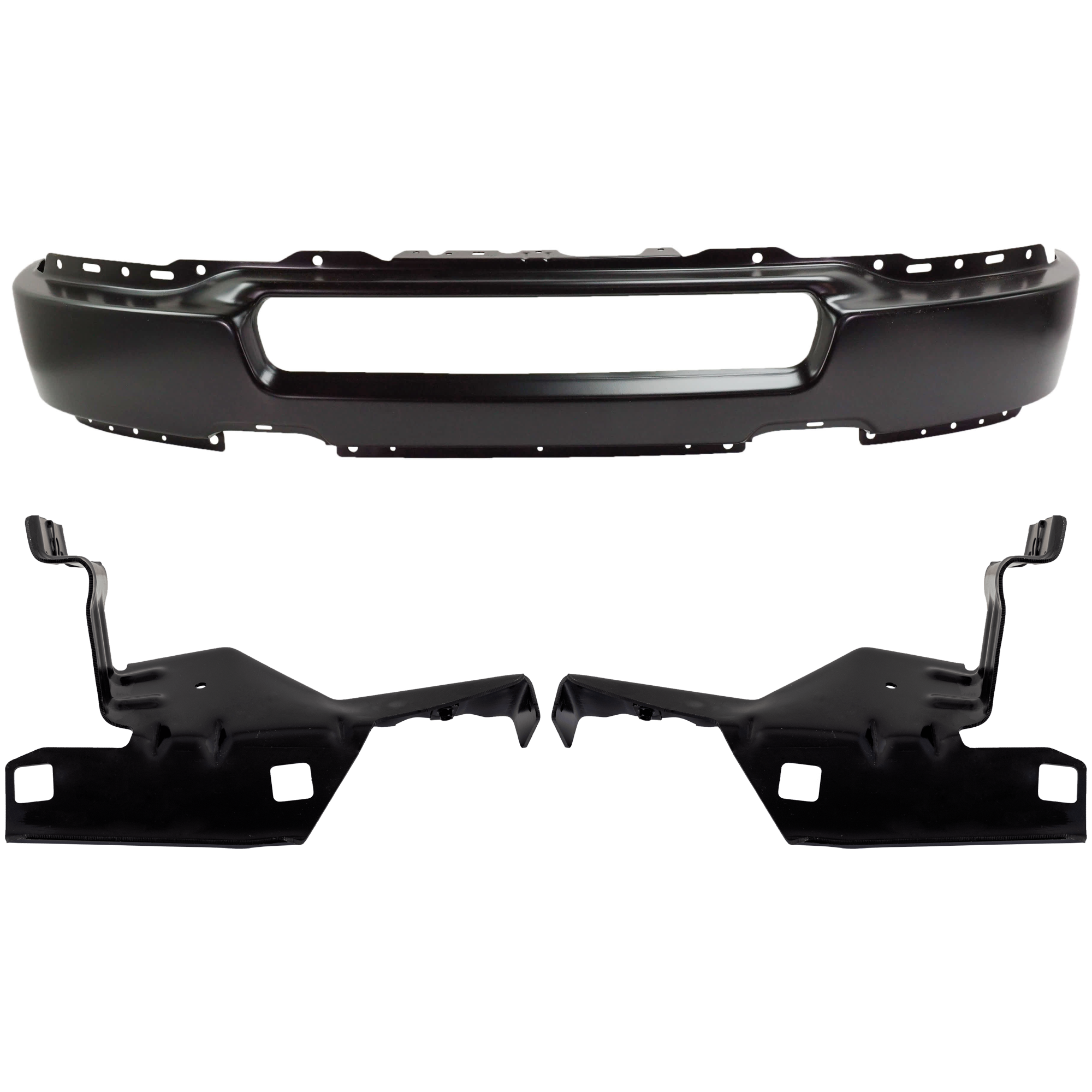 AM F 150-04-06 FRONT BUMPER 3 pc kit Face Bar Paint to Match w o Fog Light Holes with Bumper Bracket SKU KIT 071824 C636 Partslink FO1002389 FO1066158 FO1067158 OEM 4L3Z17757EA 4L3Z17B983AB 4L3Z1