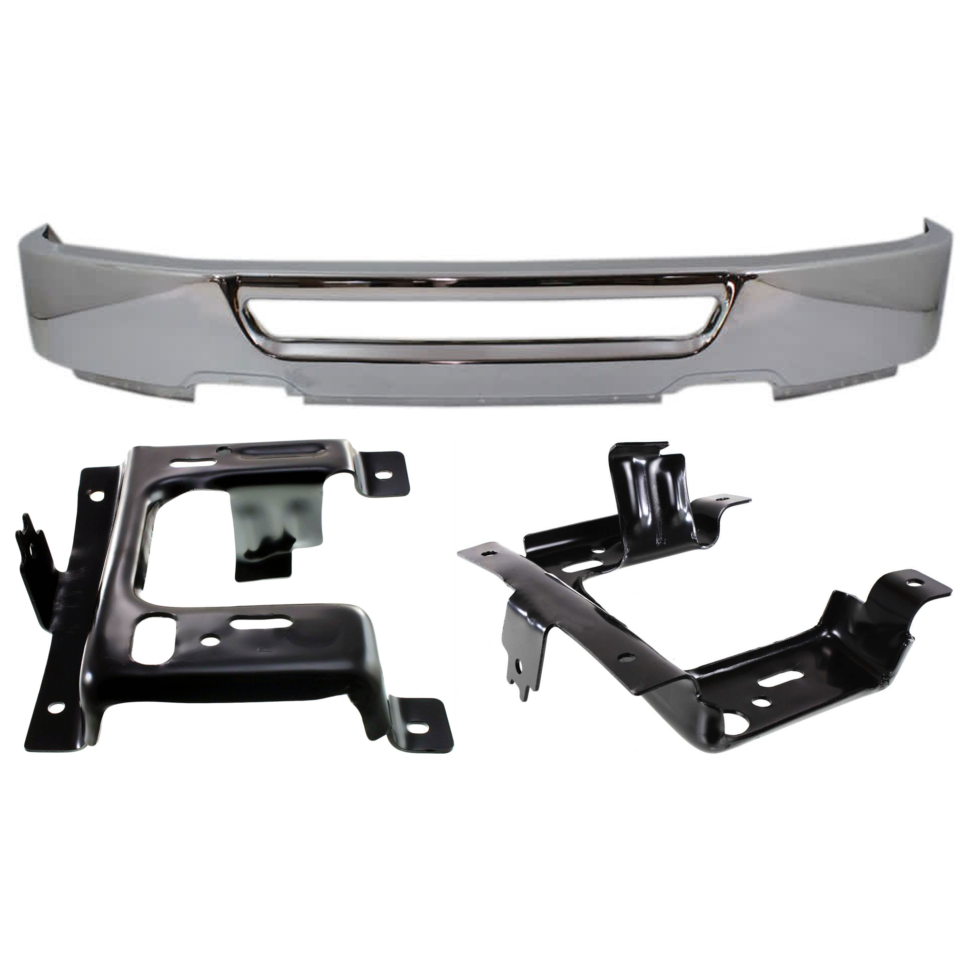 AM F 150-06-08 FRONT BUMPER 3 pc kit Face Bar Chrome w o Fog Light Holes with Bumper Bracket SKU KIT 071824 C644 Partslink FO1002400 FO1066172 FO1067172 OEM 6L3Z17757AA 6L3Z17B985AA 6L3Z1