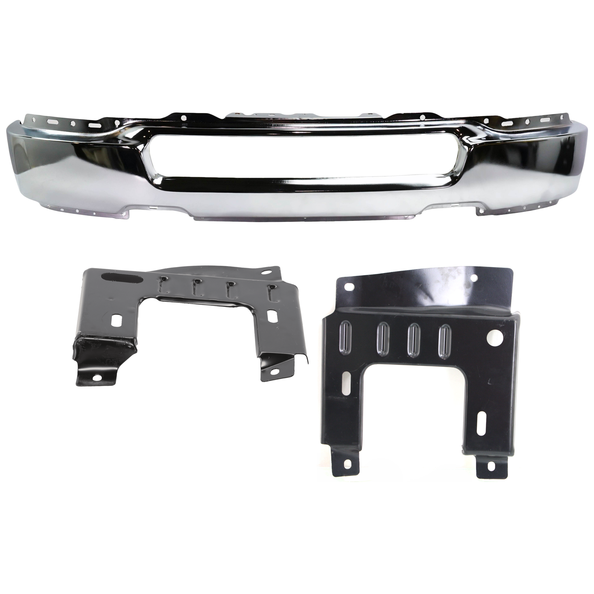 AM F 150-04-06 FRONT BUMPER 3 pc kit Face Bar Chrome with Bumper Bracket SKU KIT 071824 C650 Partslink FO1002388 FO1066159 FO1067159 OEM 4L3Z17757AA 4L3Z17B985AA 4L3Z1
