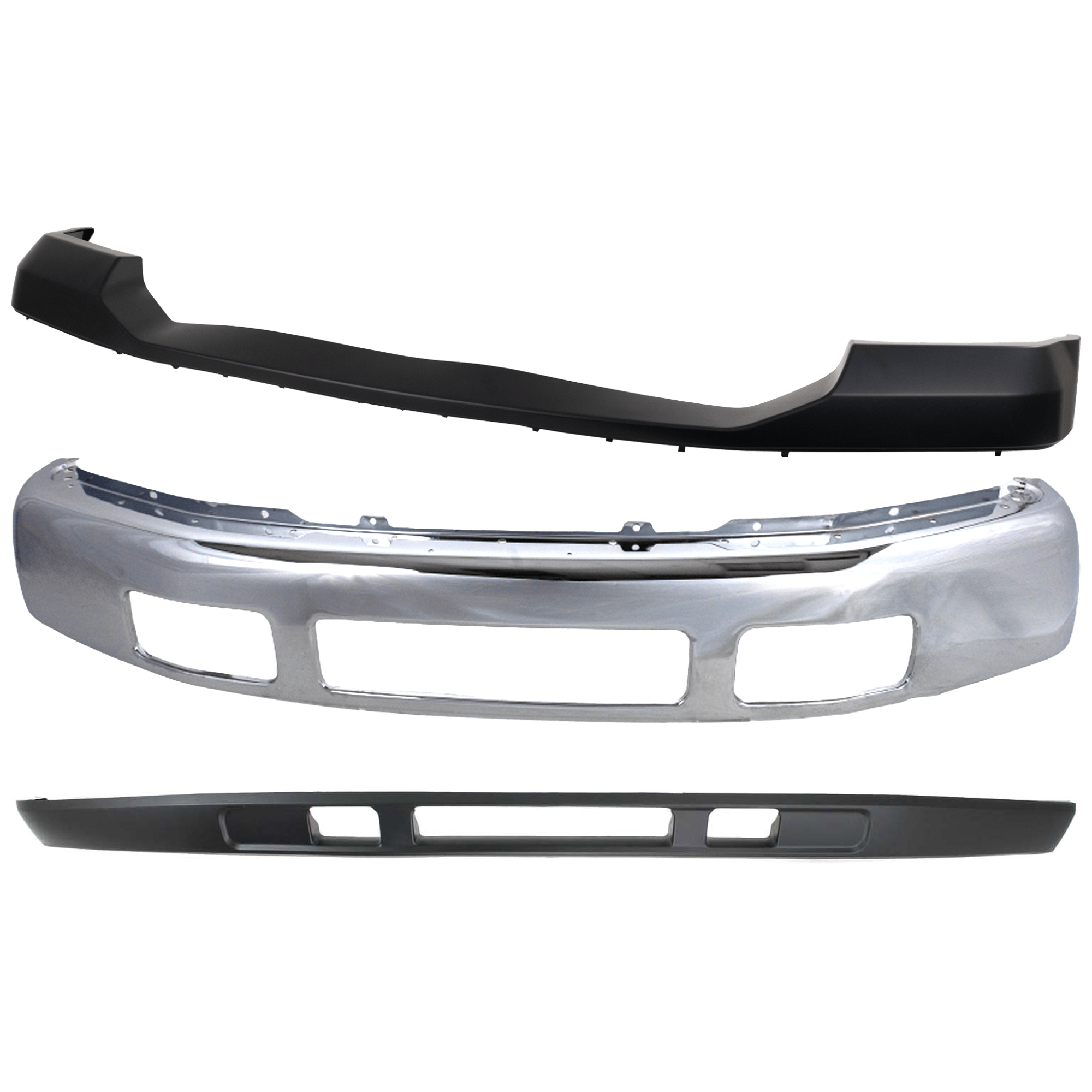 AM F 250 F 350 SUPER DUTY 05-07 FRONT BUMPER 3 pc kit Chrome with Bumper Cover and Valance SKU KIT 071824 C654 Partslink FO1002392 FO1057292 FO1095219 OEM 5C3Z17757BA 6C3Z17D957BAPTM 5C