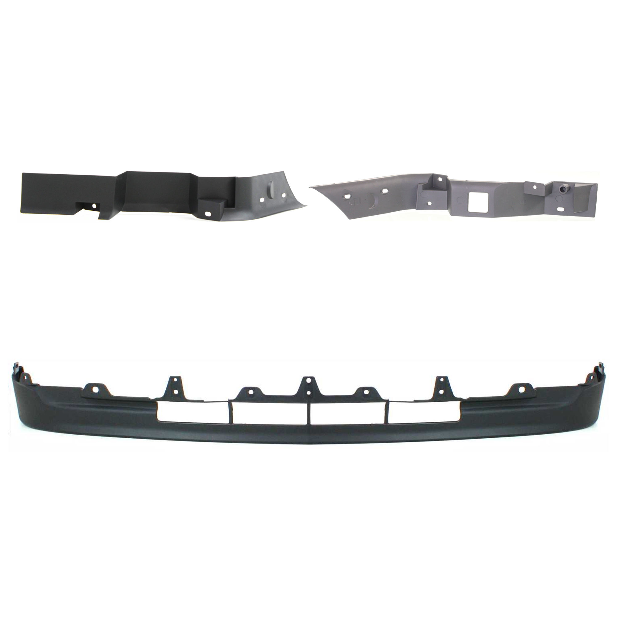 AM F SERIES SUPER DUTY EXCURSION 01-04 FRONT VALANCE Lower Panel 3 pc Kit Textured with Bumper Trim SKU KIT 071824 C672 Partslink FO1095203 FO1089119 FO1088119 OEM 3C3Z17626AAA F81Z17A861AA F81Z