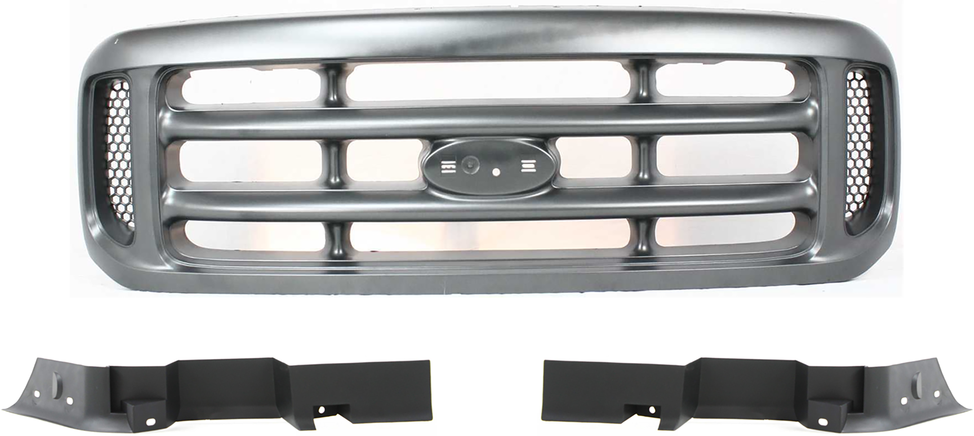 AM F SERIES SUPER DUTY 99-04 GRILLE 3 pc Kit w Bumper Trim SKU KIT 071824 C692 Partslink FO1200362 FO1089119 FO1088119 OEM YC3Z8200AAA F81Z17A861AA F81Z1