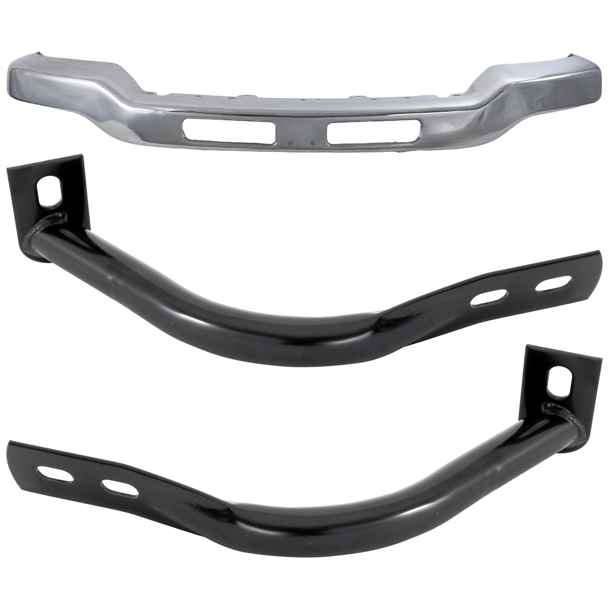 AM SIERRA 1500-03-06-1500 CLASSIC 07-07 FRONT BUMPER 3 pc kit Chrome with Bumper Bracket SKU KIT 071824 C698 Partslink GM1002418 GM1067159 GM1066159 OEM 15098990-15184117-15184116