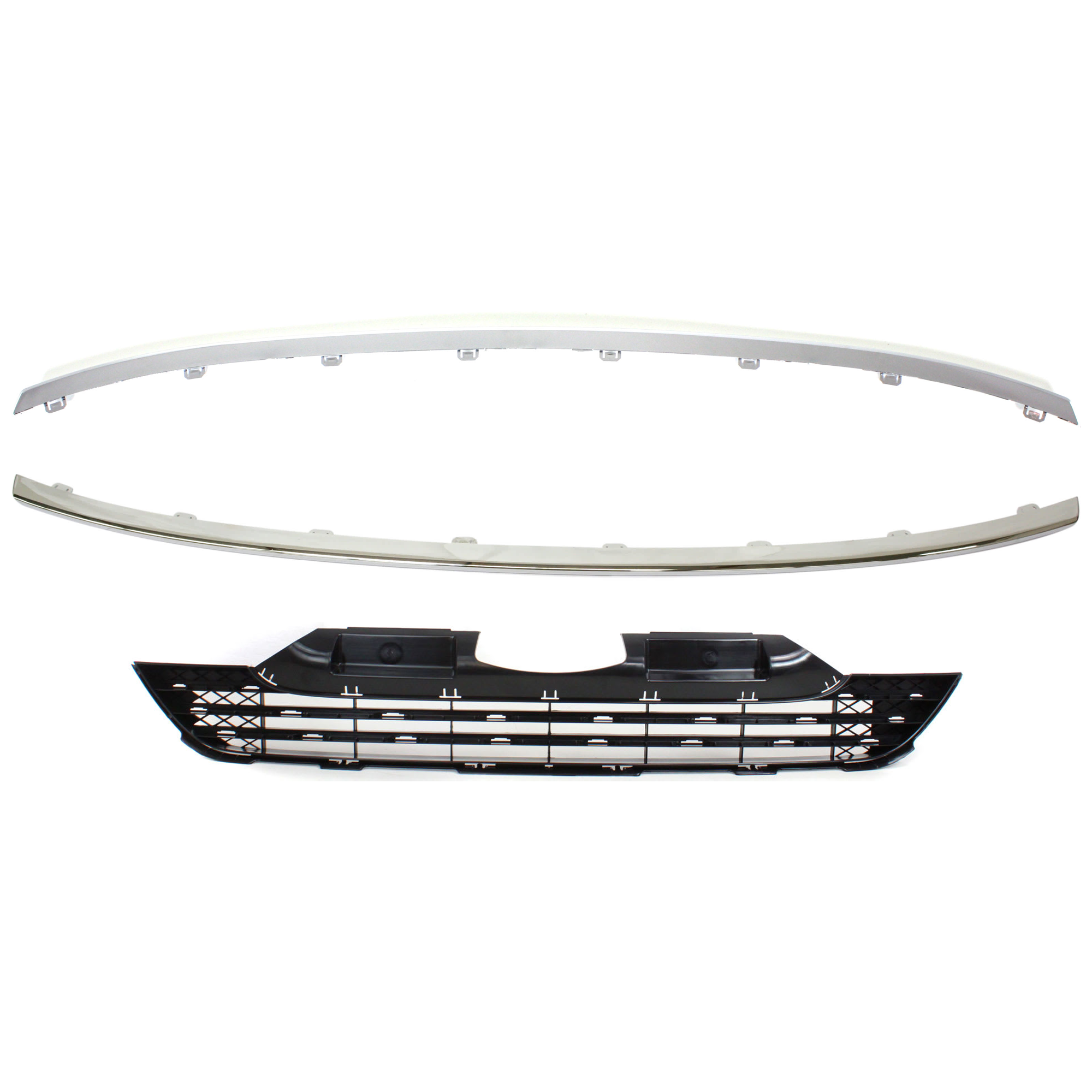 AM CR V 07-09 FRONT BUMPER GRILLE LOWER 3 pc kit Textured with Grille Trim SKU KIT 071824 C711 Partslink HO1036102 HO1216108 HO1210122 OEM 71121SWA003-71127SWA003-71126S