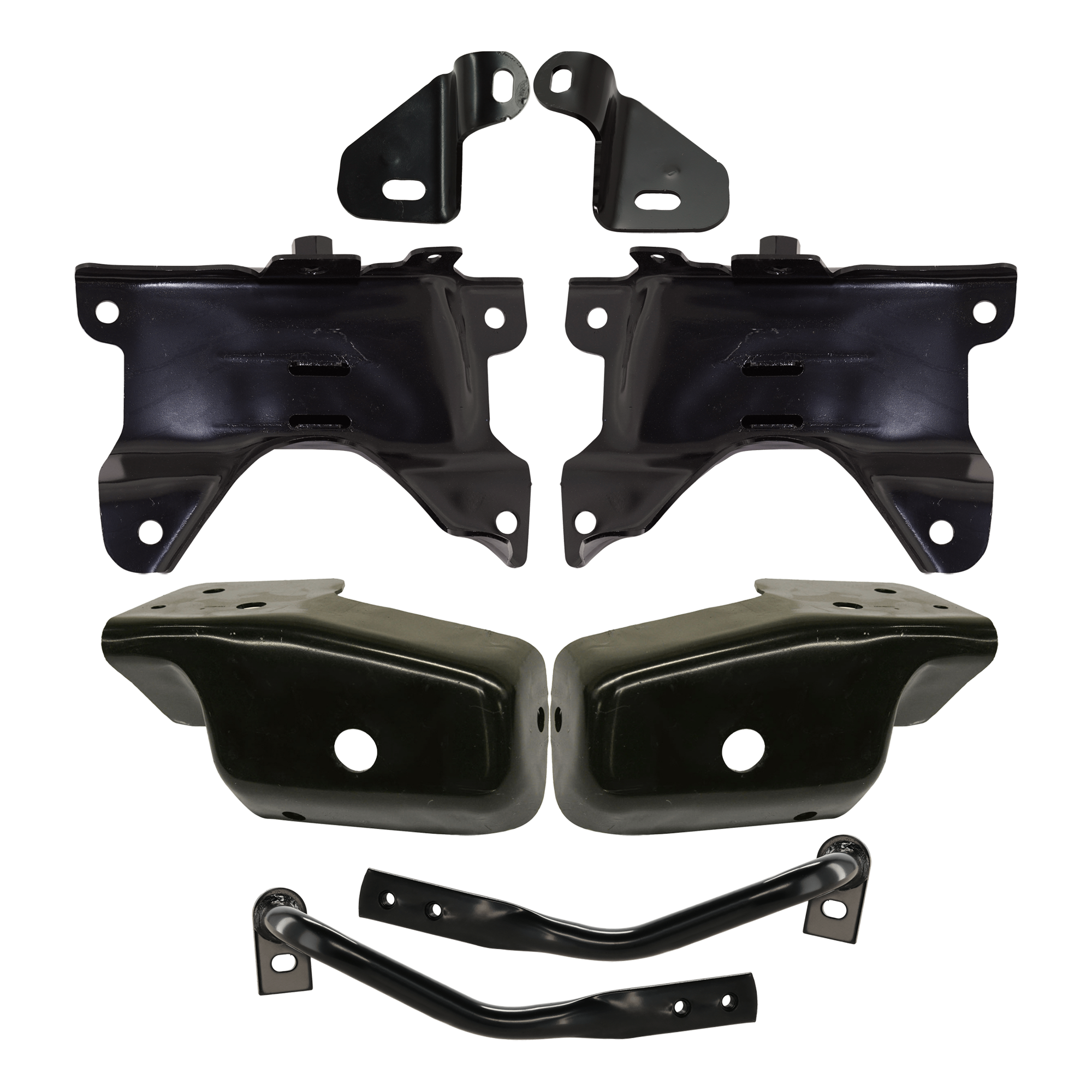 AM SILVERADO SIERRA 1500-07-13 FOG LIGHT BRACKET RH AND LH w Bumper and Bumper Bracket 8 pc kit SKU KIT 071824 C71 Partslink GM2602101 GM2603101 GM1043107 GM1042107 GM1067180 GM1066180 GM1066179 GM1067179 OEM 15839110-15839111-22861859-228