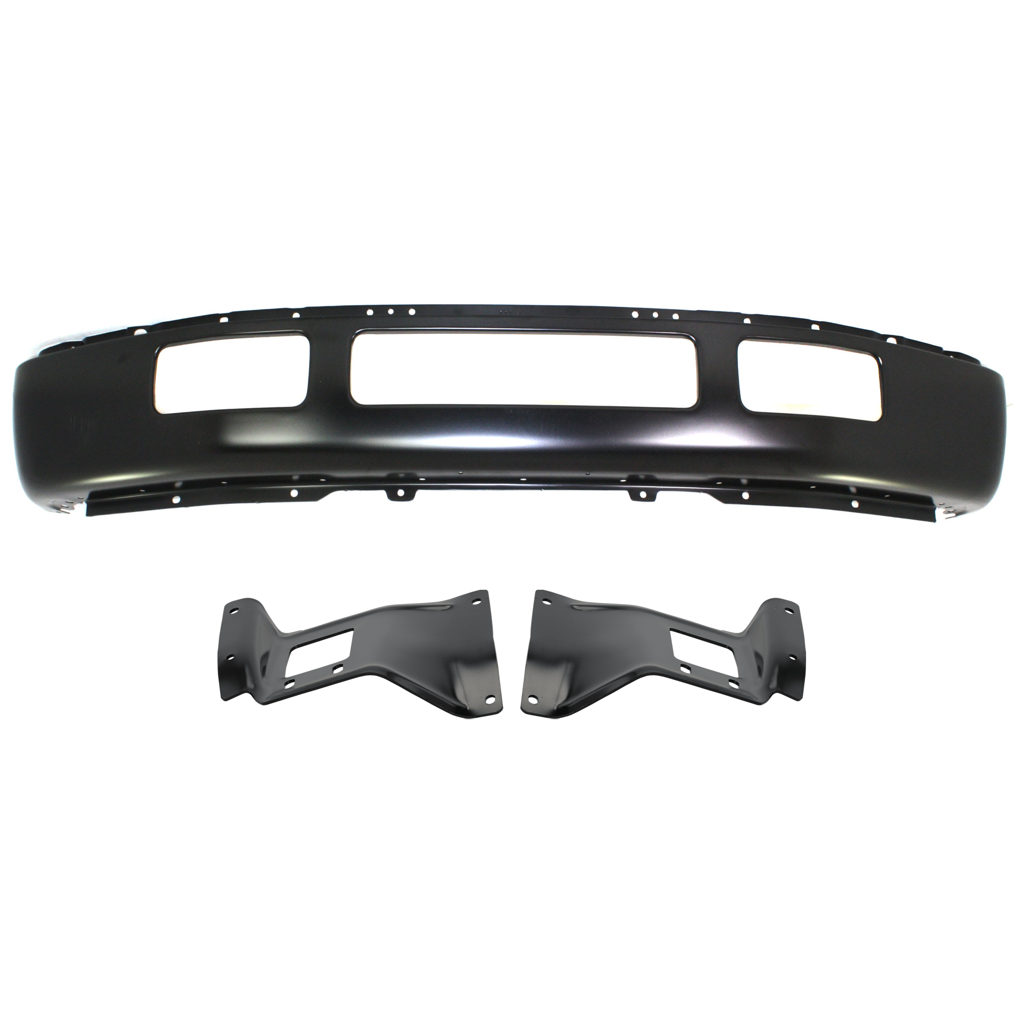 AM F 450 F 550 SUPER DUTY 05-07 FRONT BUMPER 3 pc kit Face Bar Primed w Bumper Bracket SKU KIT 071824 C726 Partslink FO1002397 FO1067163 FO1066163 OEM 5C3Z17757EAA 5C3Z17B984AA 5C3Z